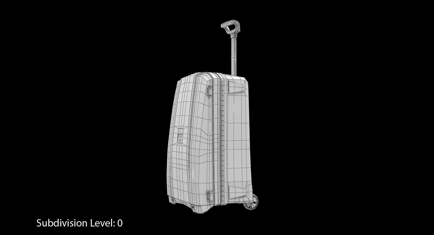 Suitcase Black Generic Low-poly 3D model_32