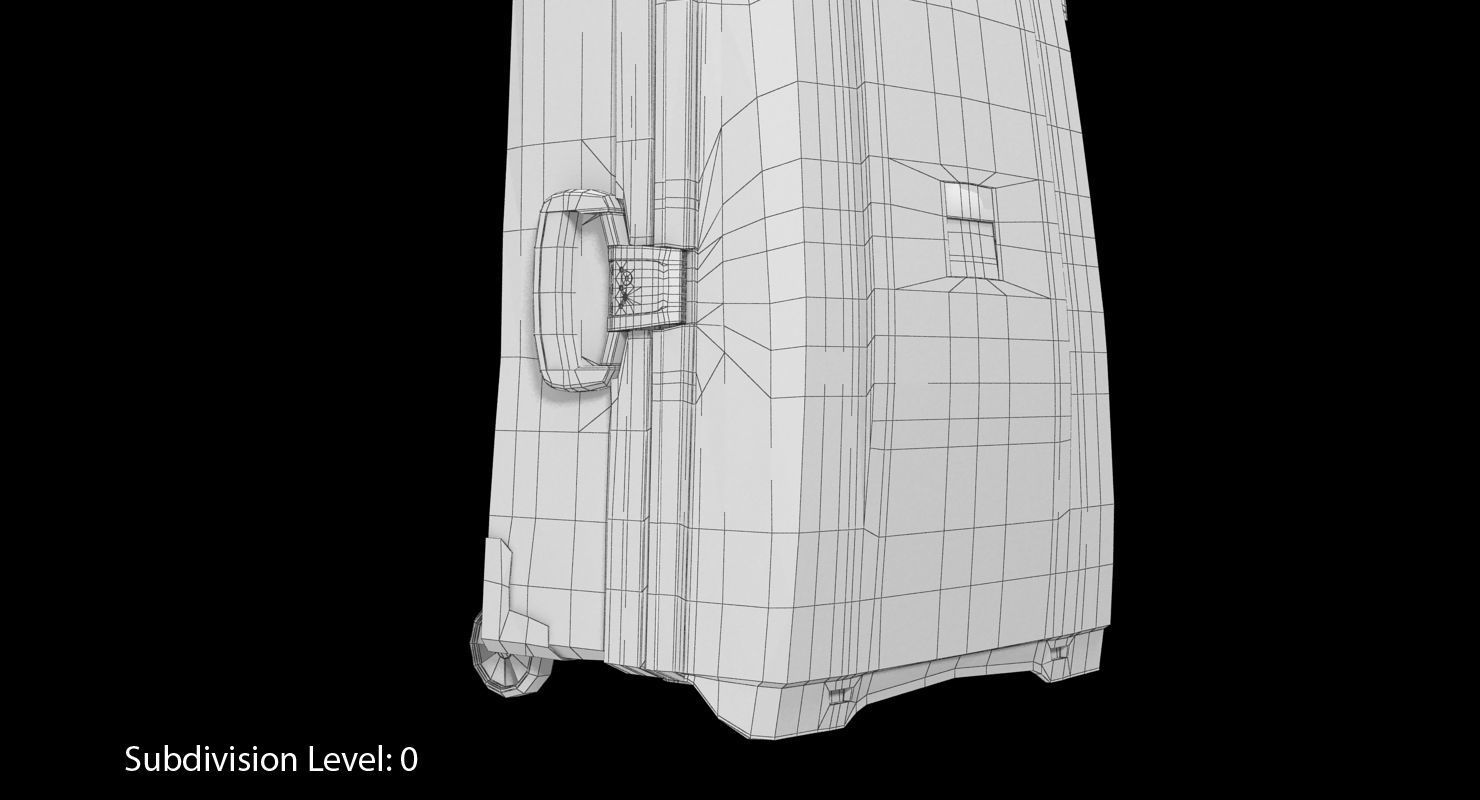Suitcase Black Generic Low-poly 3D model_40