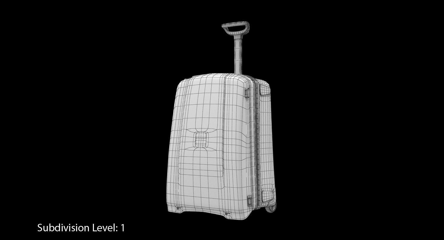 Suitcase Black Generic Low-poly 3D model_31