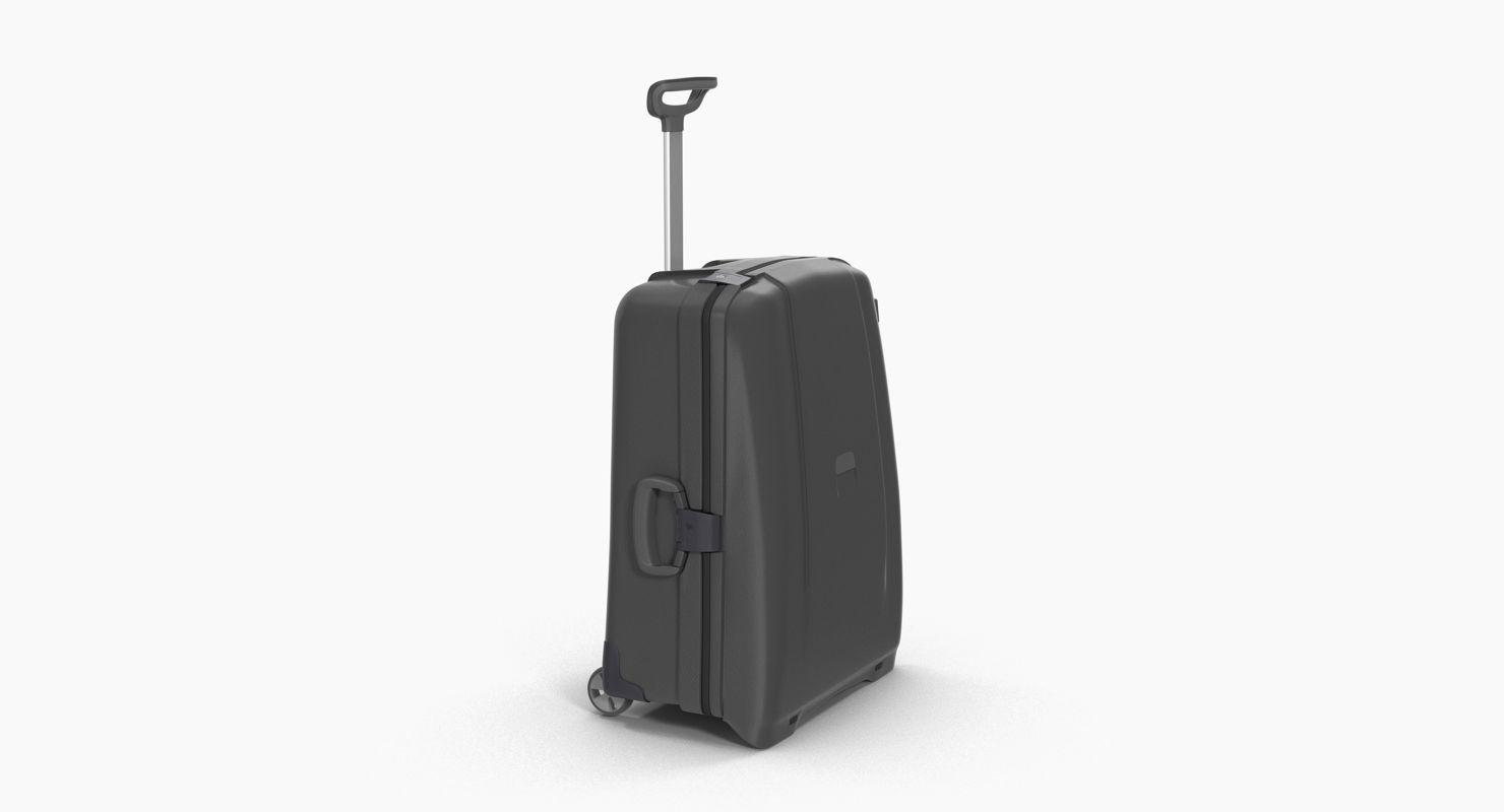 Suitcase Black Generic Low-poly 3D model_15