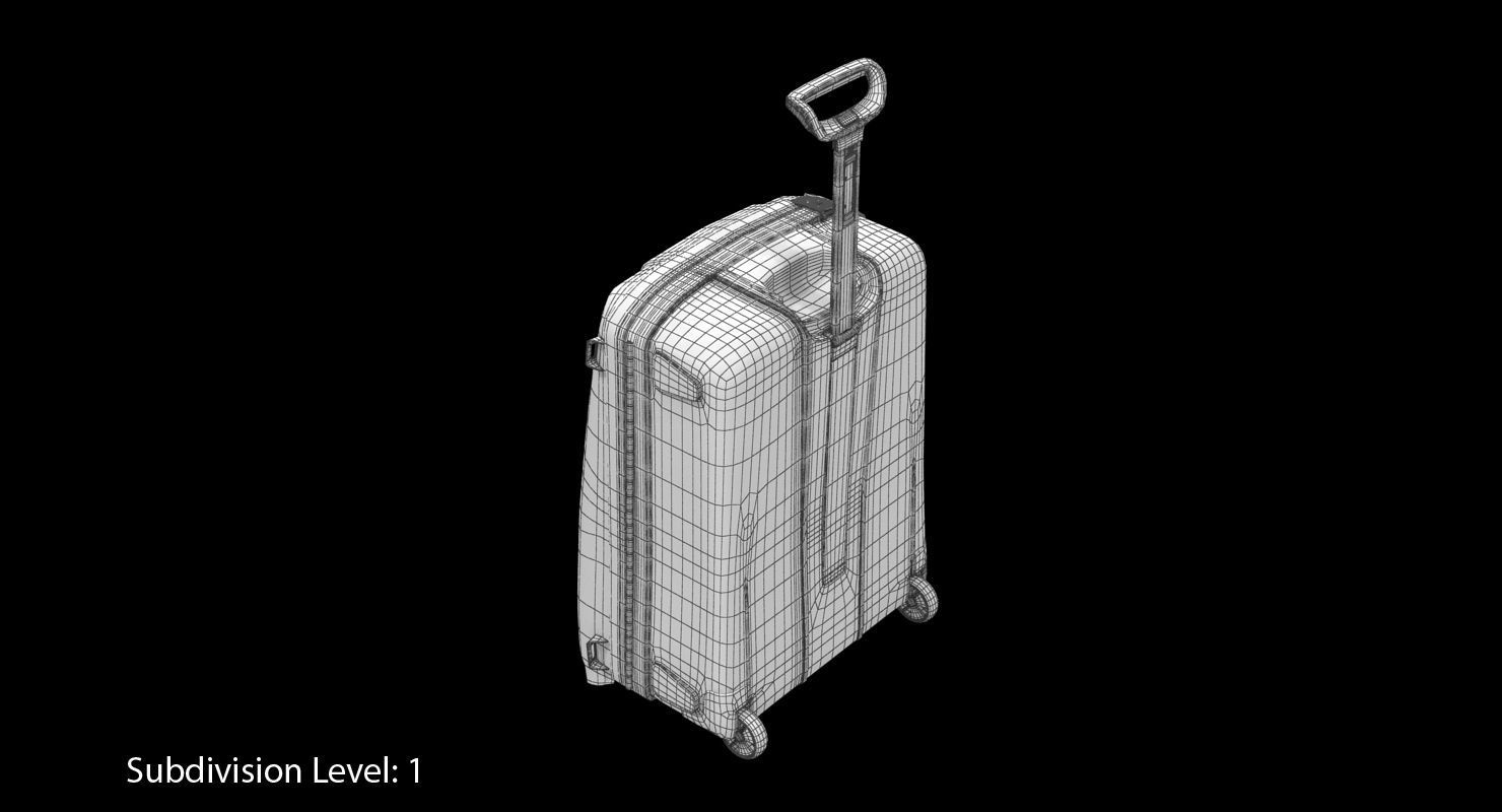 Suitcase Black Generic Low-poly 3D model_39