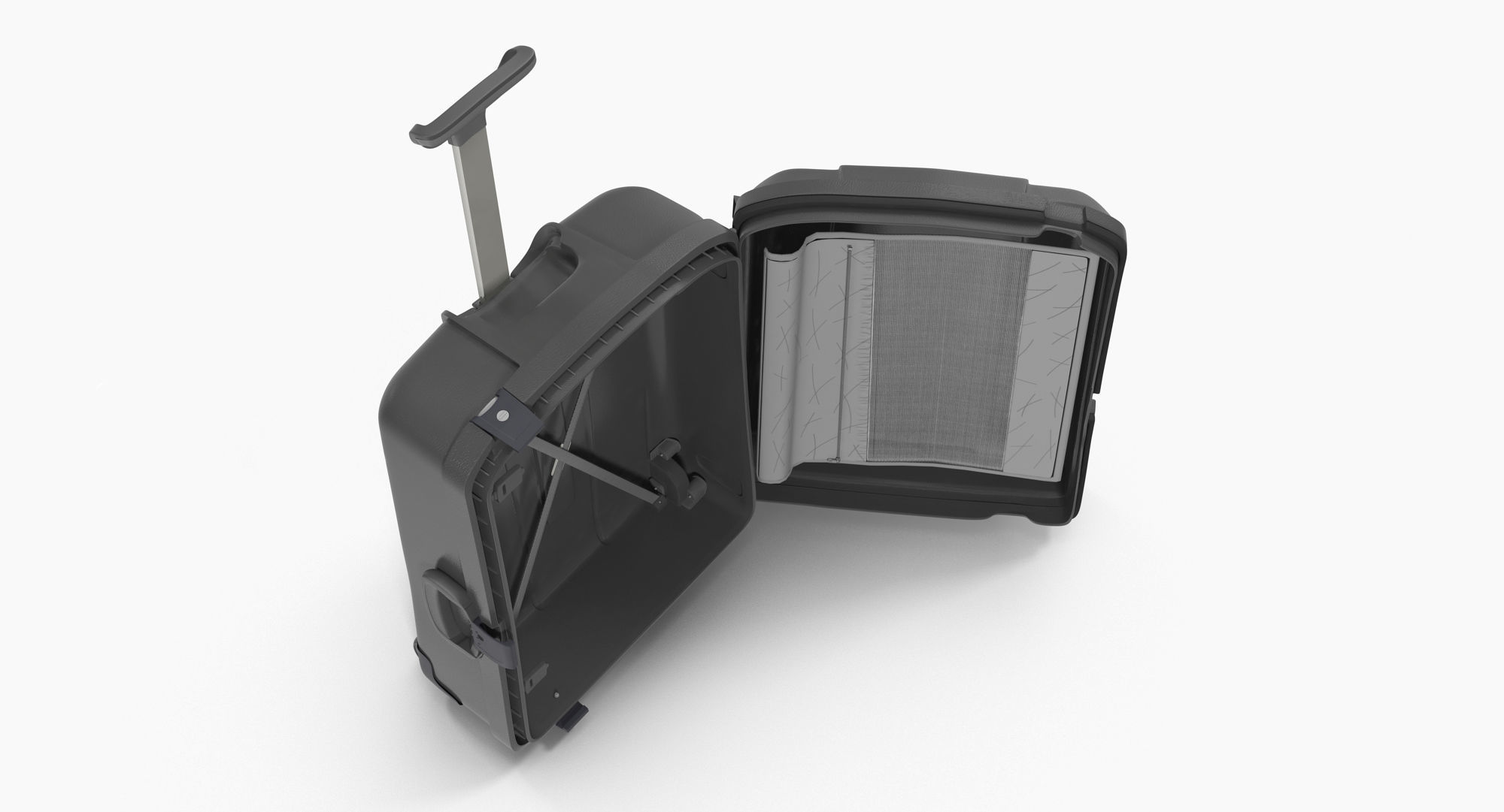 Suitcase Black Generic Low-poly 3D model_11