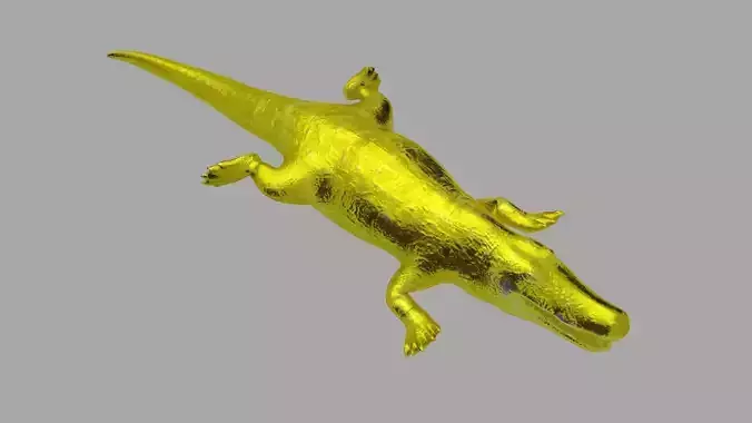 Gold alligator crocodile reptile lizard wildlife teeth skin