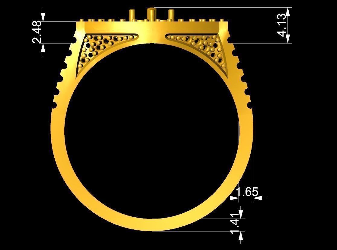 Diamond Ring for Women 3D print model_3