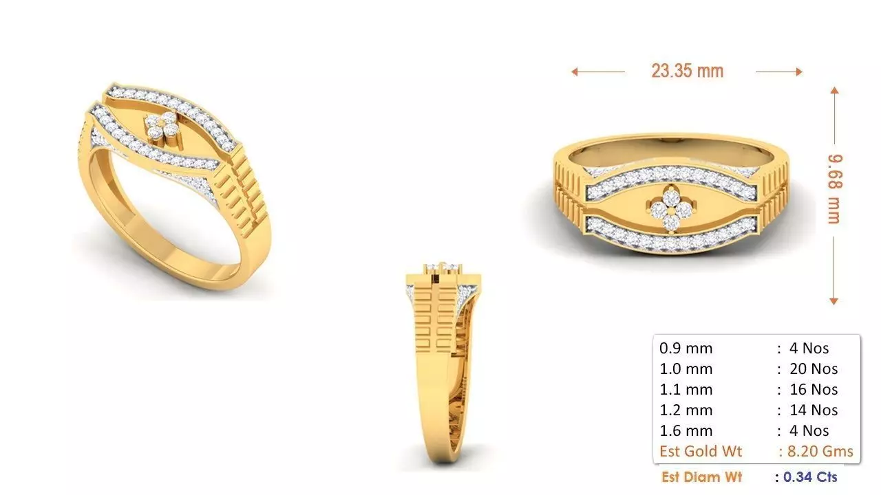 Diamond Ring for Women 3D print model_0