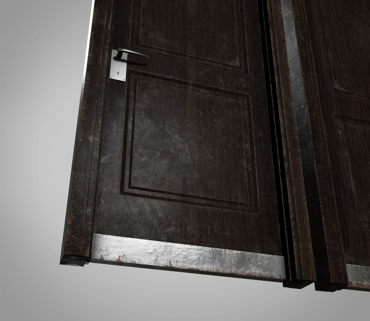Bathroom door Low-poly 3D model_4