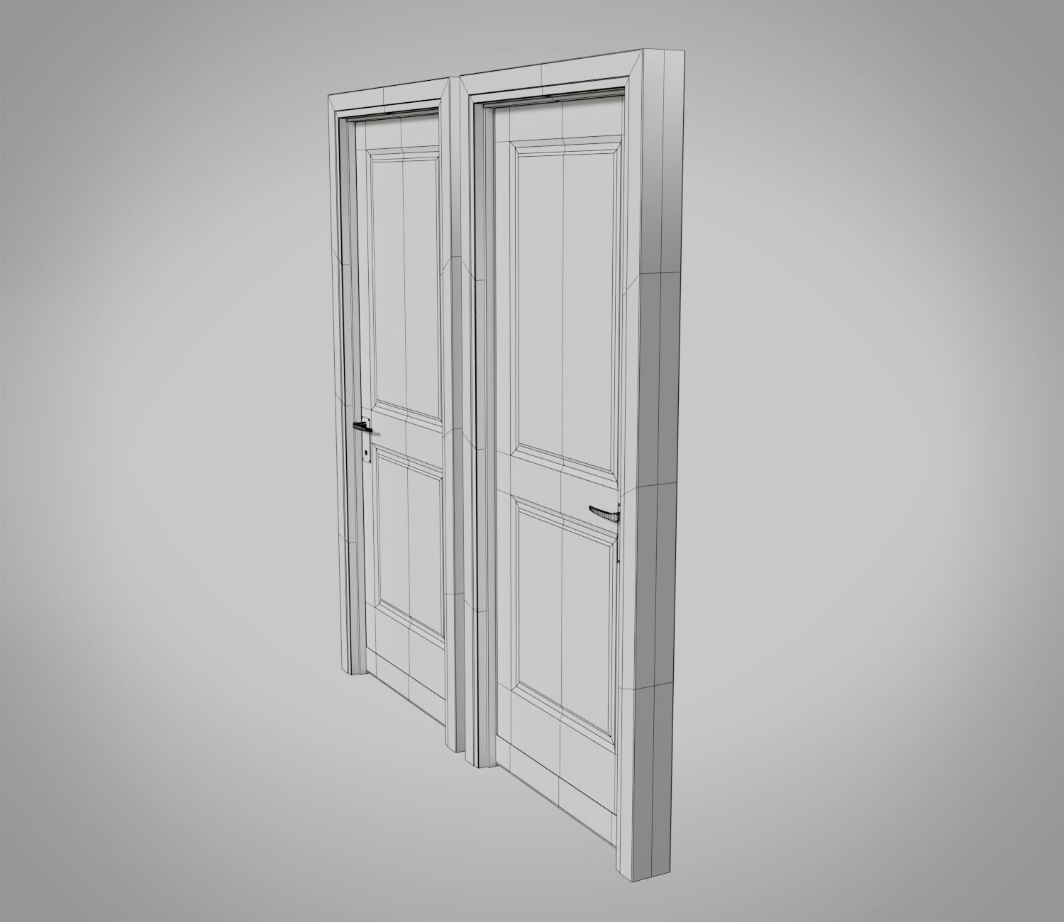 Bathroom door Low-poly 3D model_7