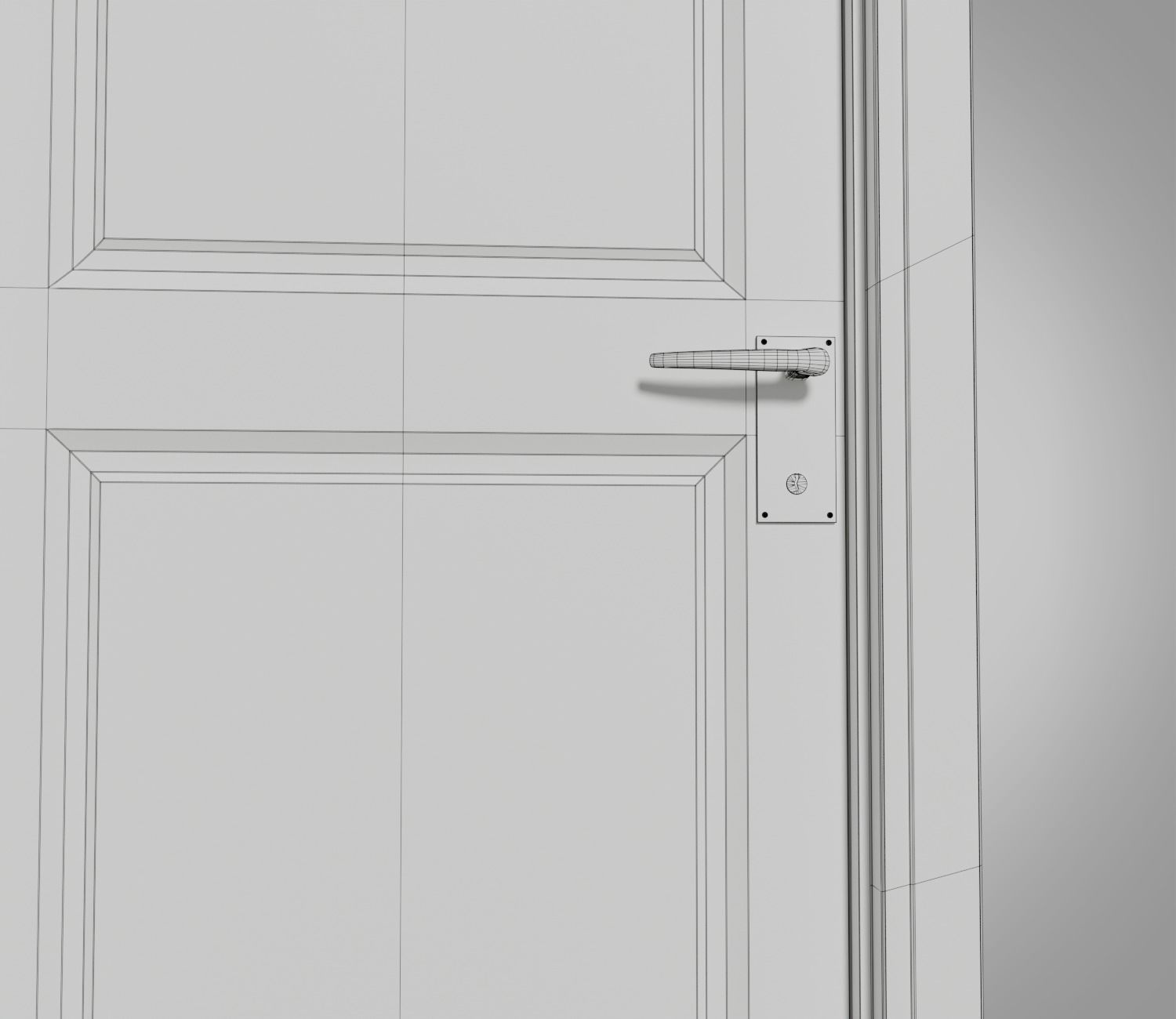 Bathroom door Low-poly 3D model_10