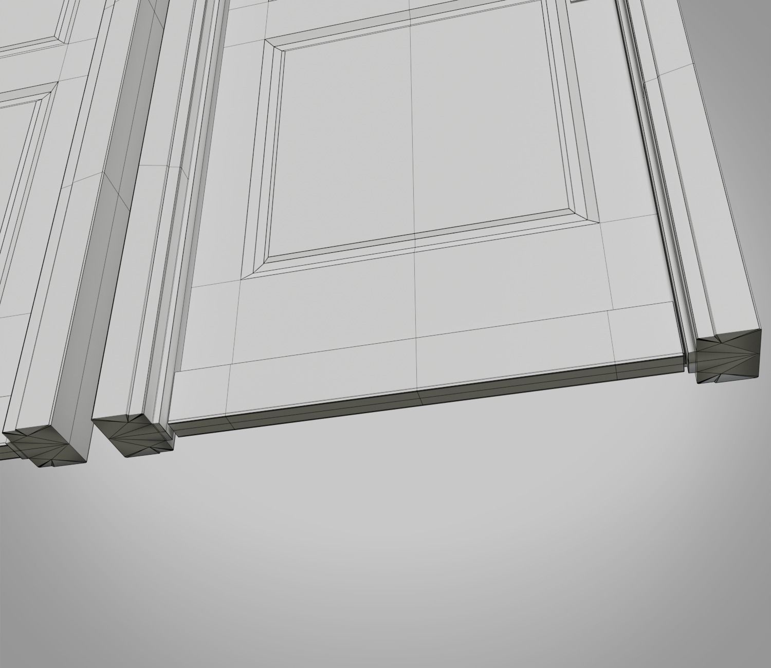 Bathroom door Low-poly 3D model_9