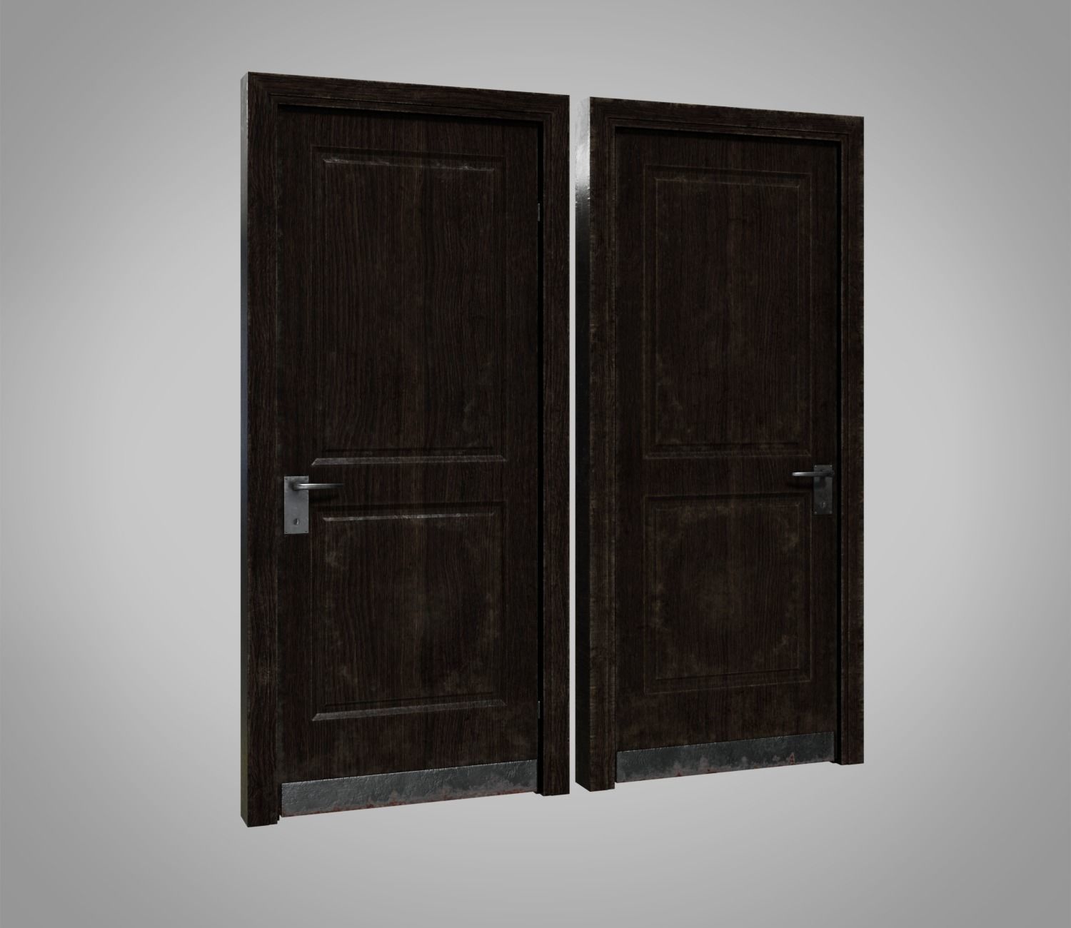 Bathroom door Low-poly 3D model_3