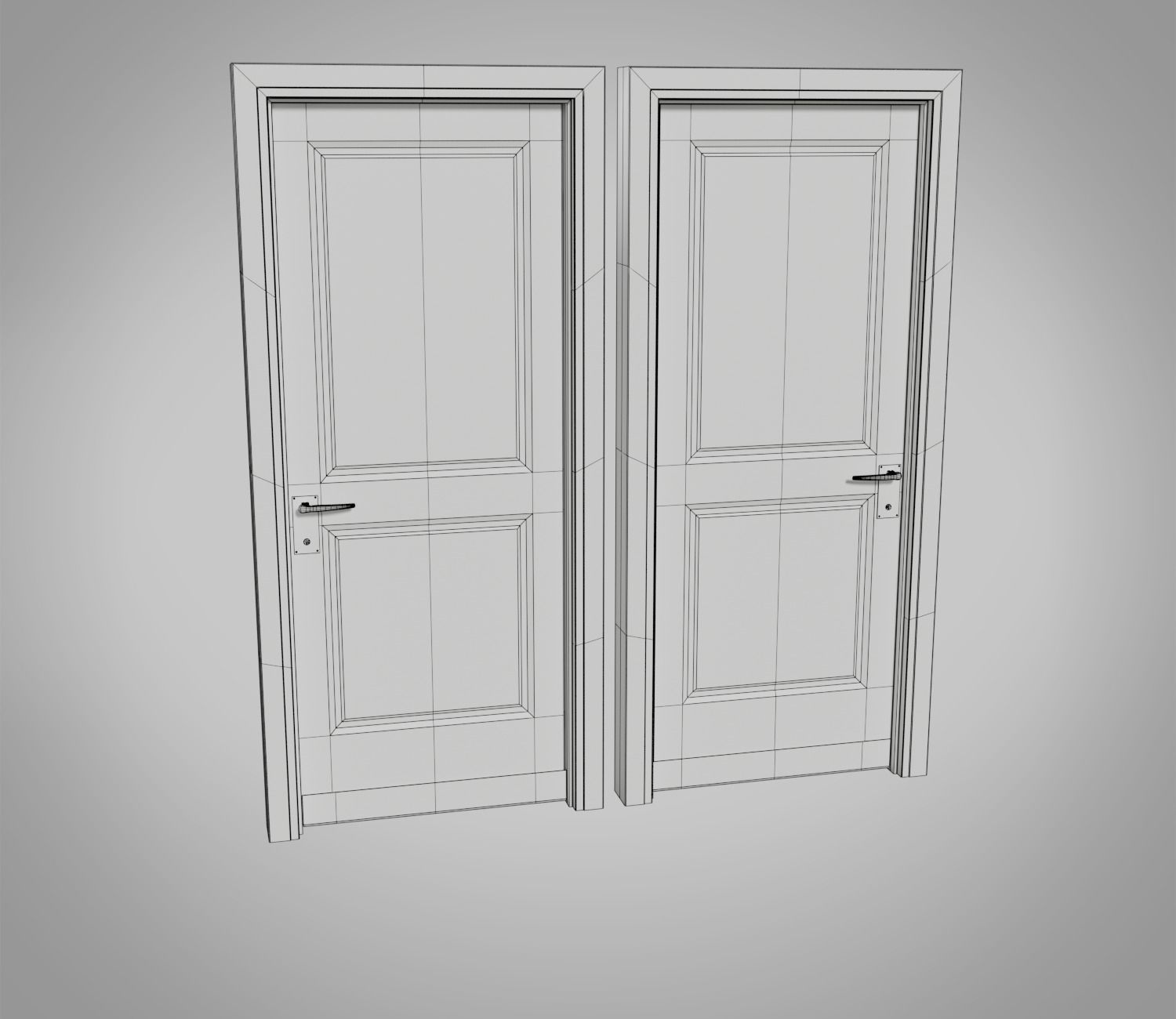 Bathroom door Low-poly 3D model_12