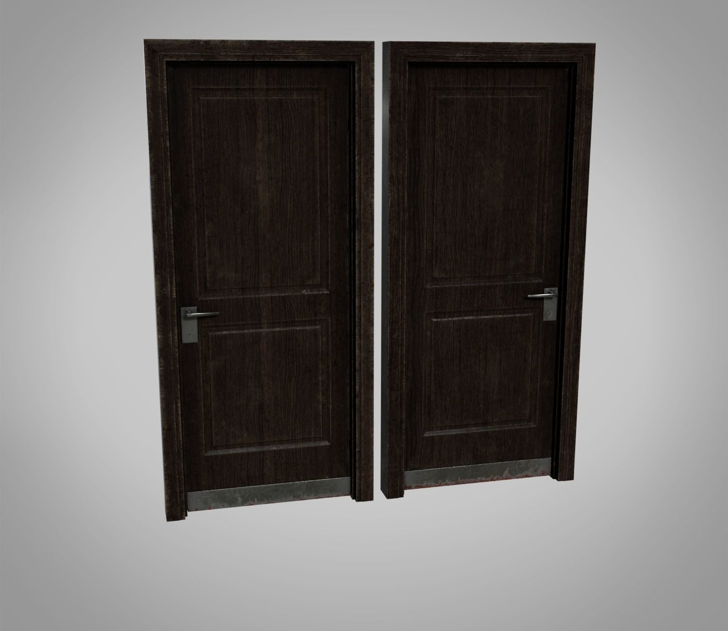 Bathroom door Low-poly 3D model_2