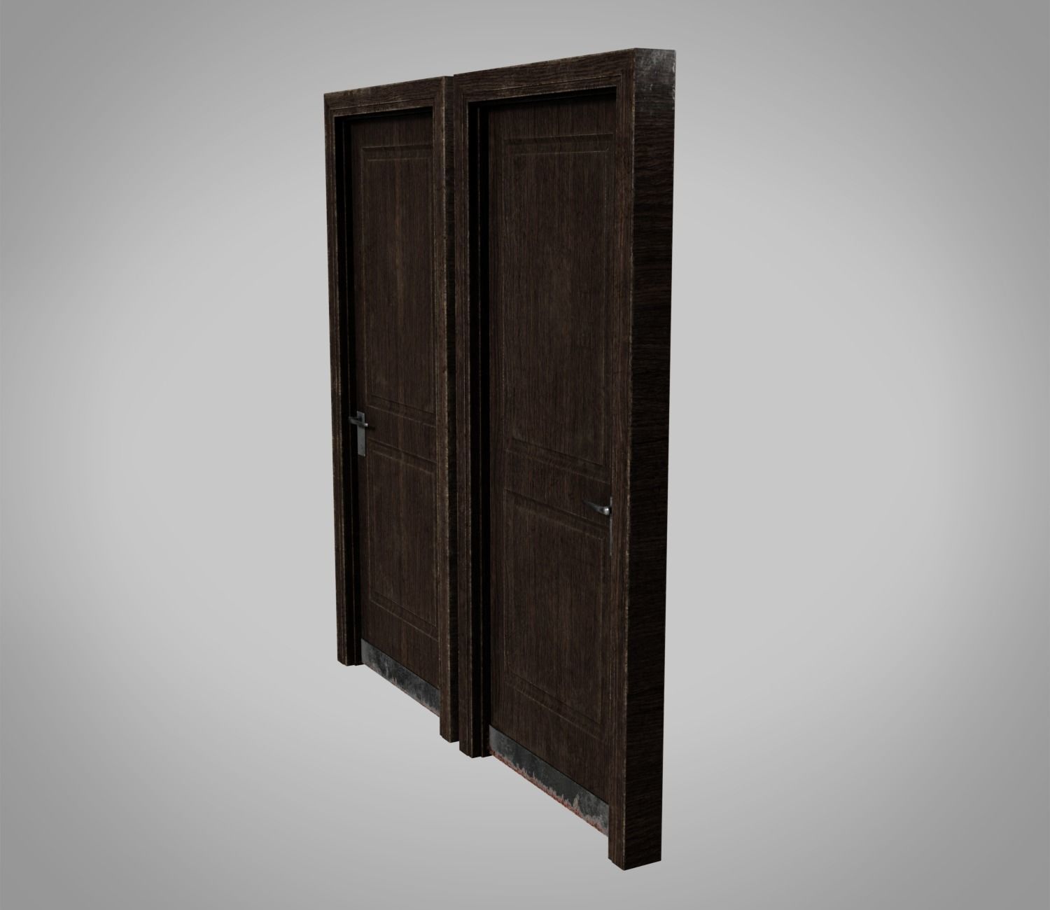 Bathroom door Low-poly 3D model_1