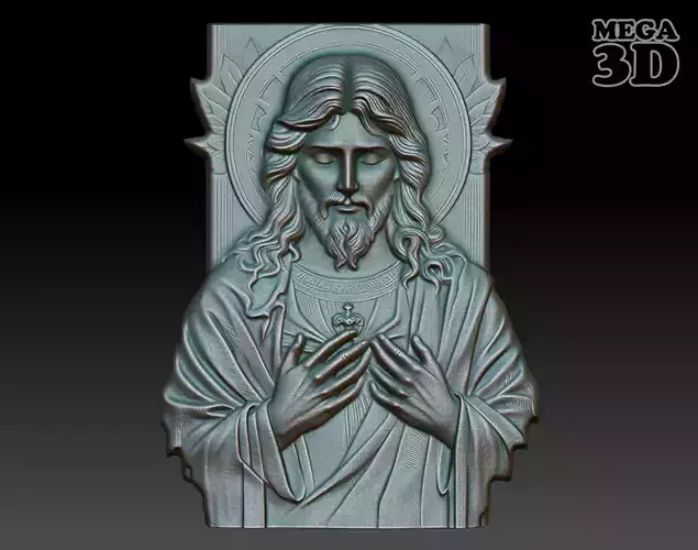 Jesus Portrait basrelief 15 240604