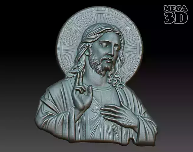 Jesus Portrait basrelief 14 240604
