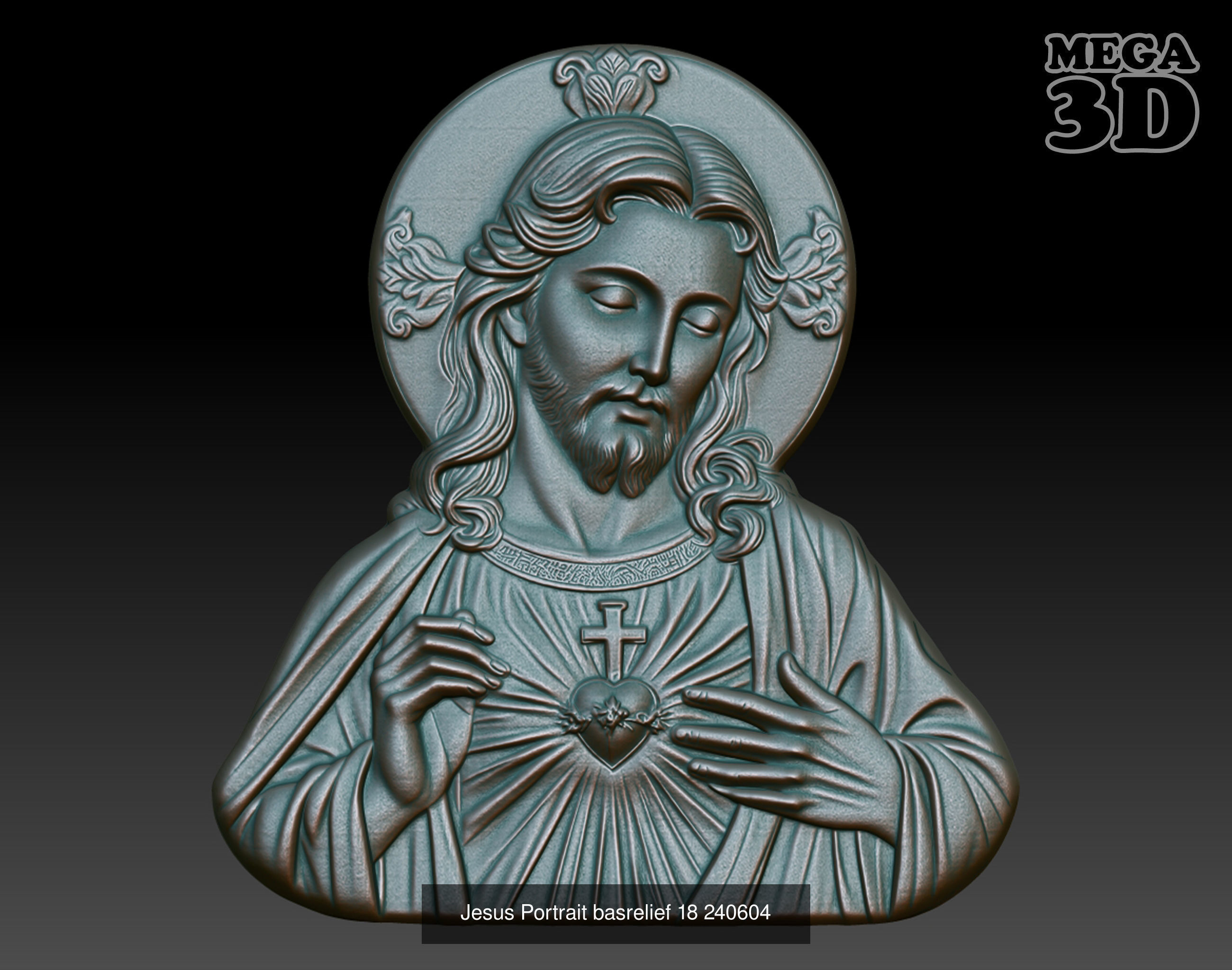 Jesus Portrait basrelief Pack B 240604 3D Model Collection_1