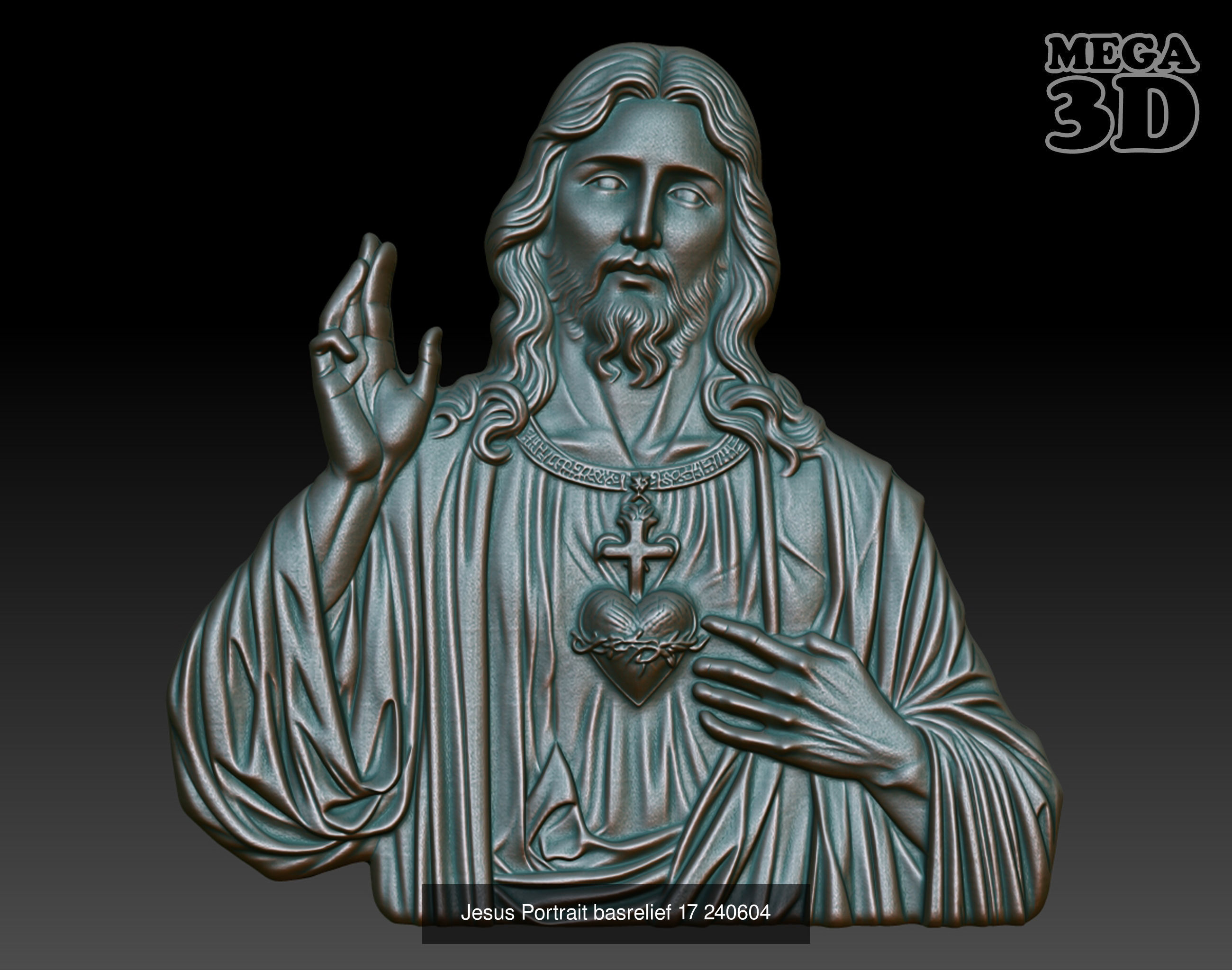 Jesus Portrait basrelief Pack B 240604 3D Model Collection_2