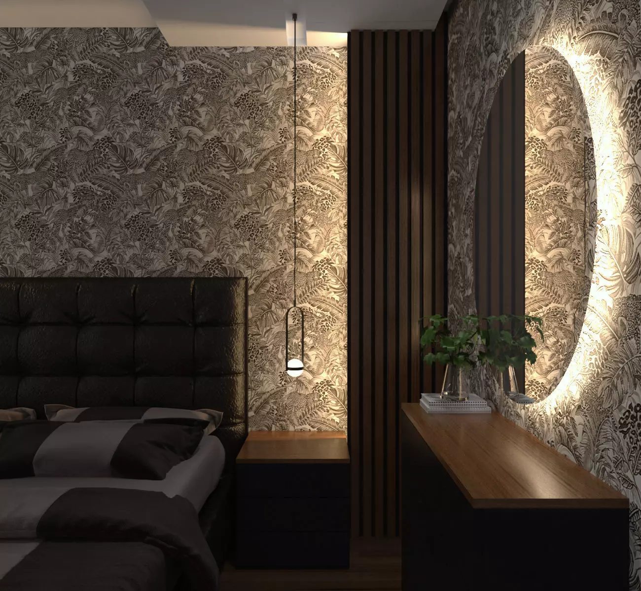 Bedroom interior scene 3D model 3D model_0