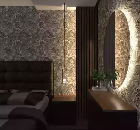 Bedroom interior scene 3D model