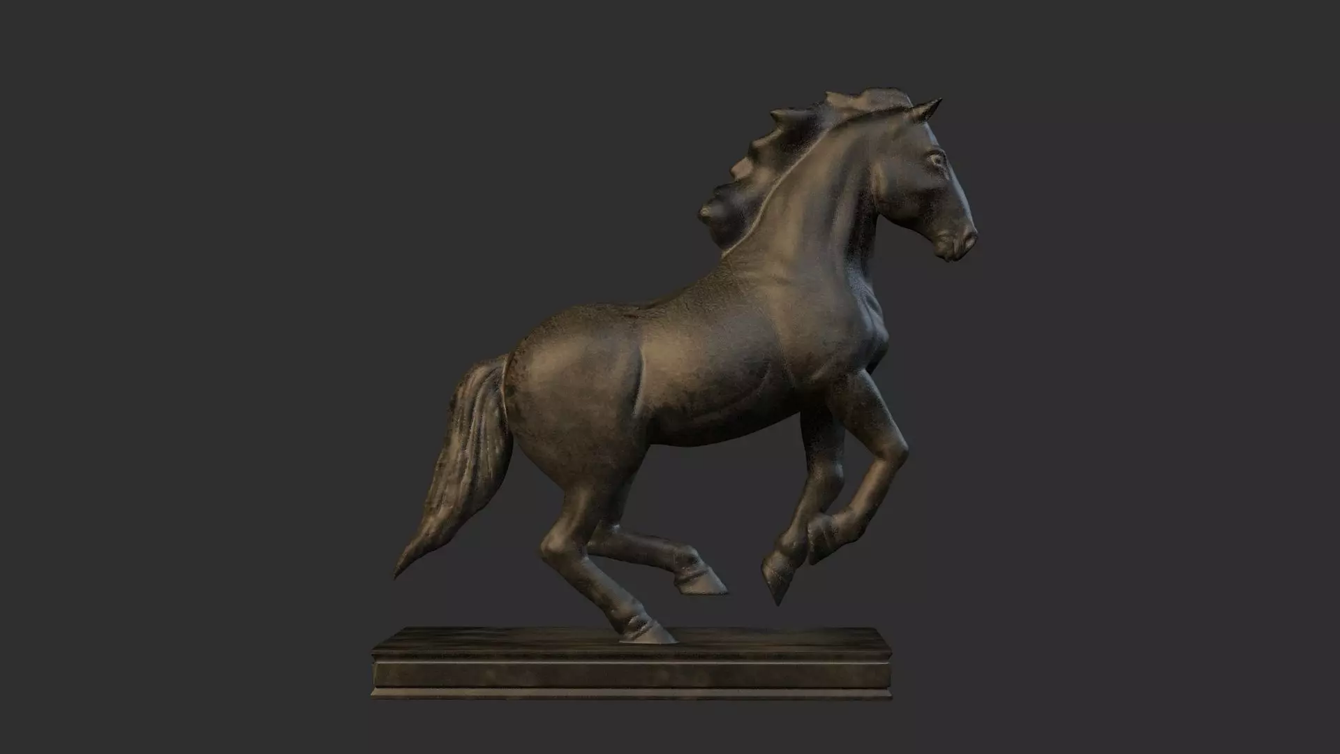carving horse and marble stone sculpture statue  3D model_0