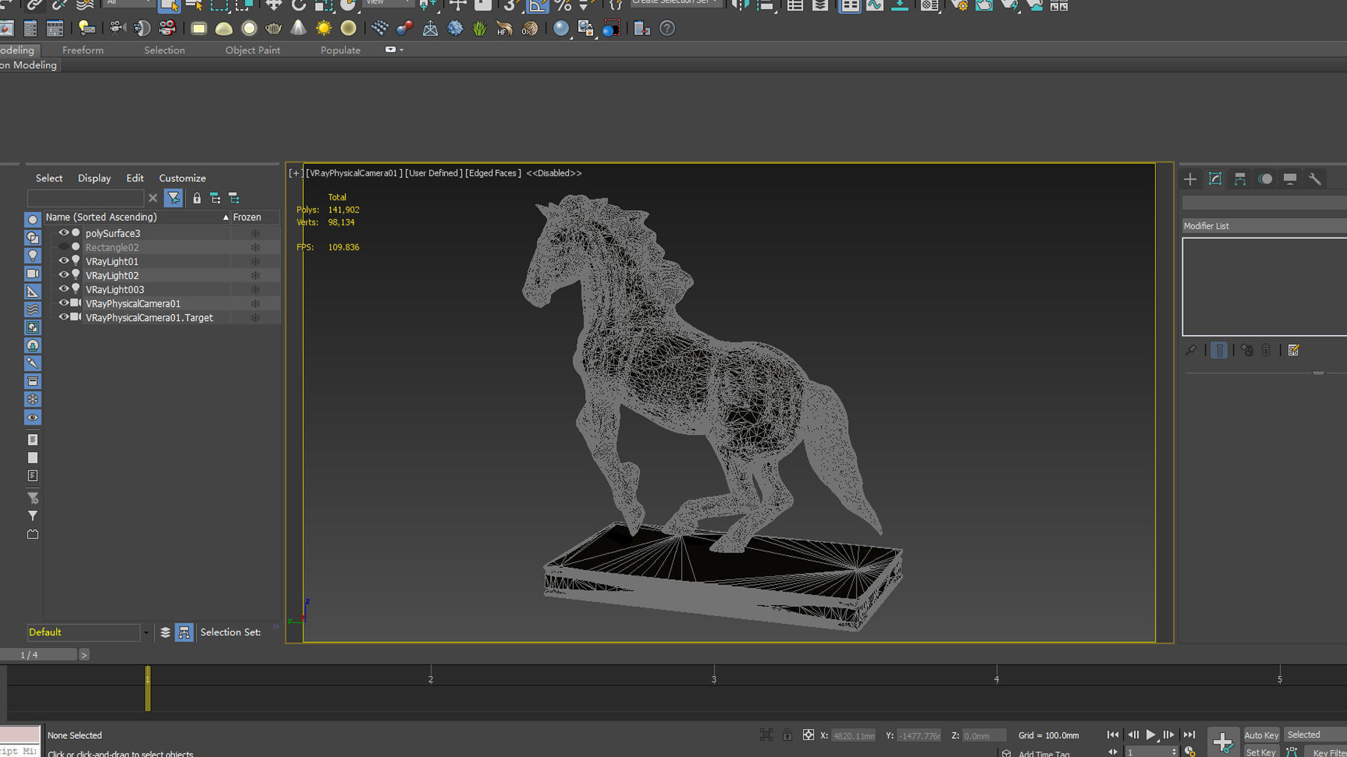 carving horse and marble stone sculpture statue  3D model_5