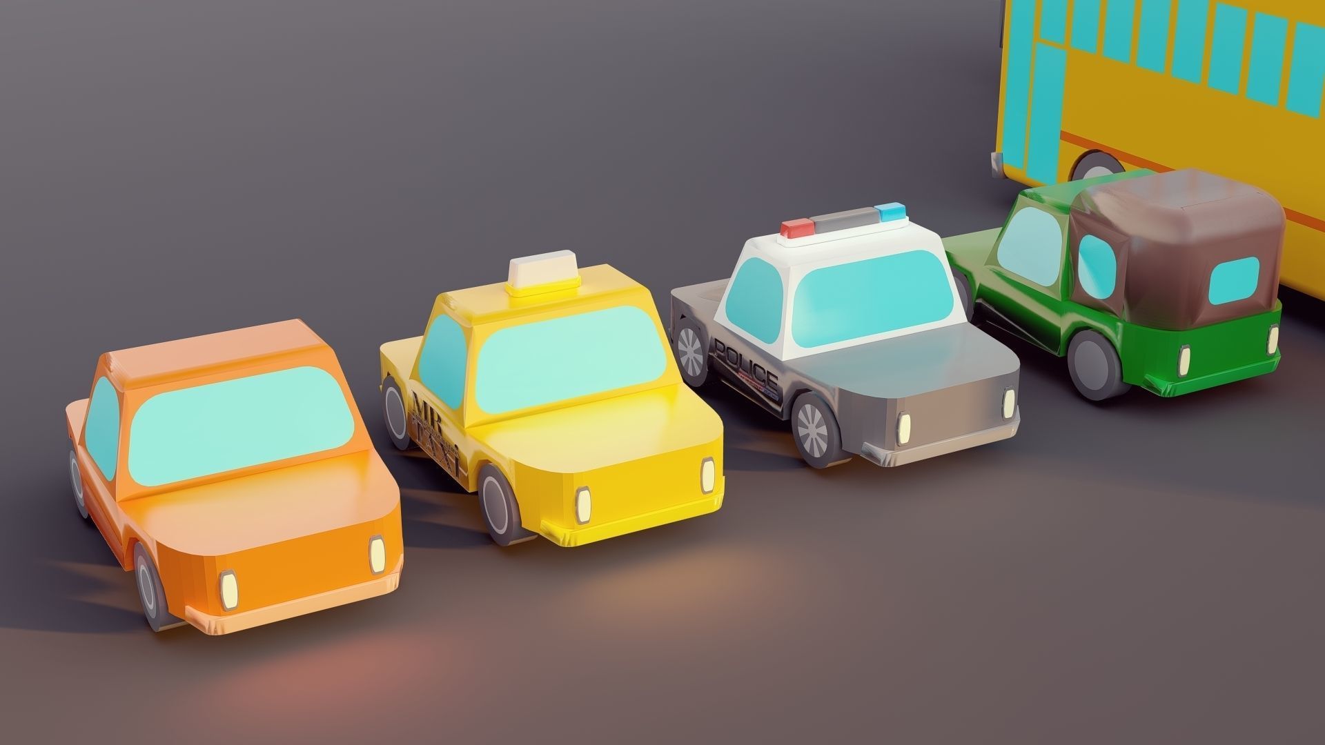 Lowpoly Vehicles 3D model_8