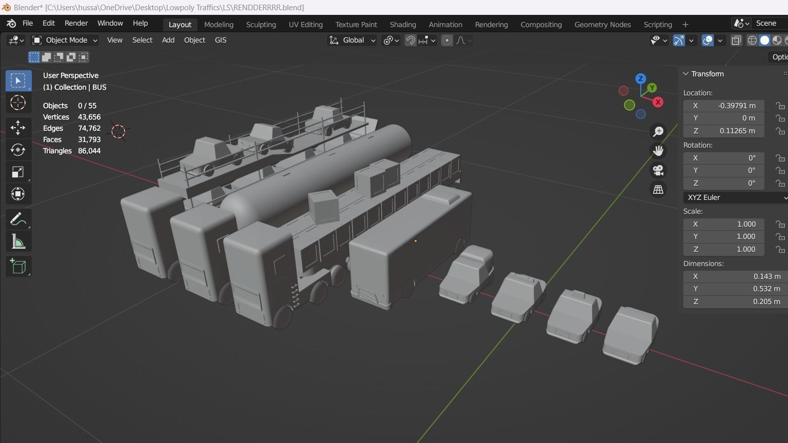 Lowpoly Vehicles 3D model_11