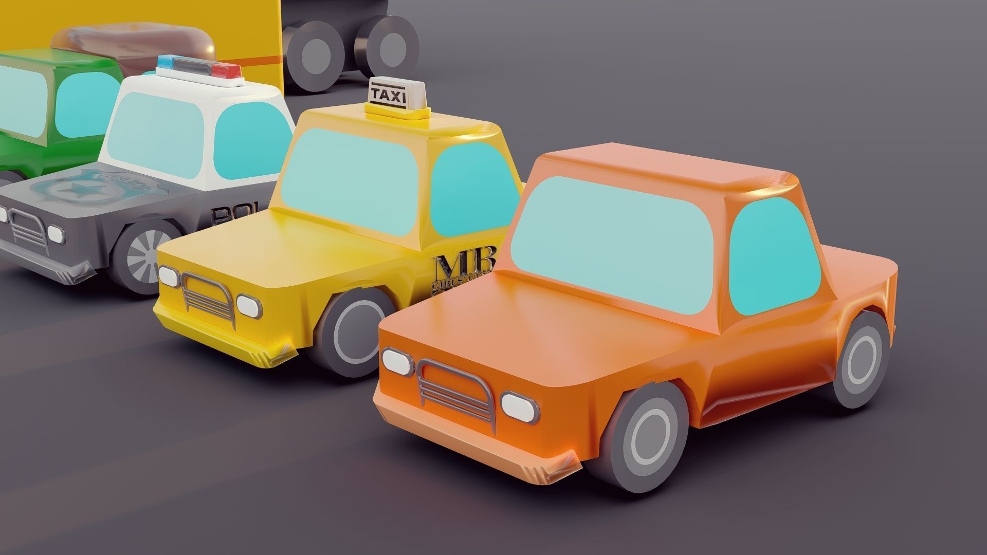 Lowpoly Vehicles 3D model_7