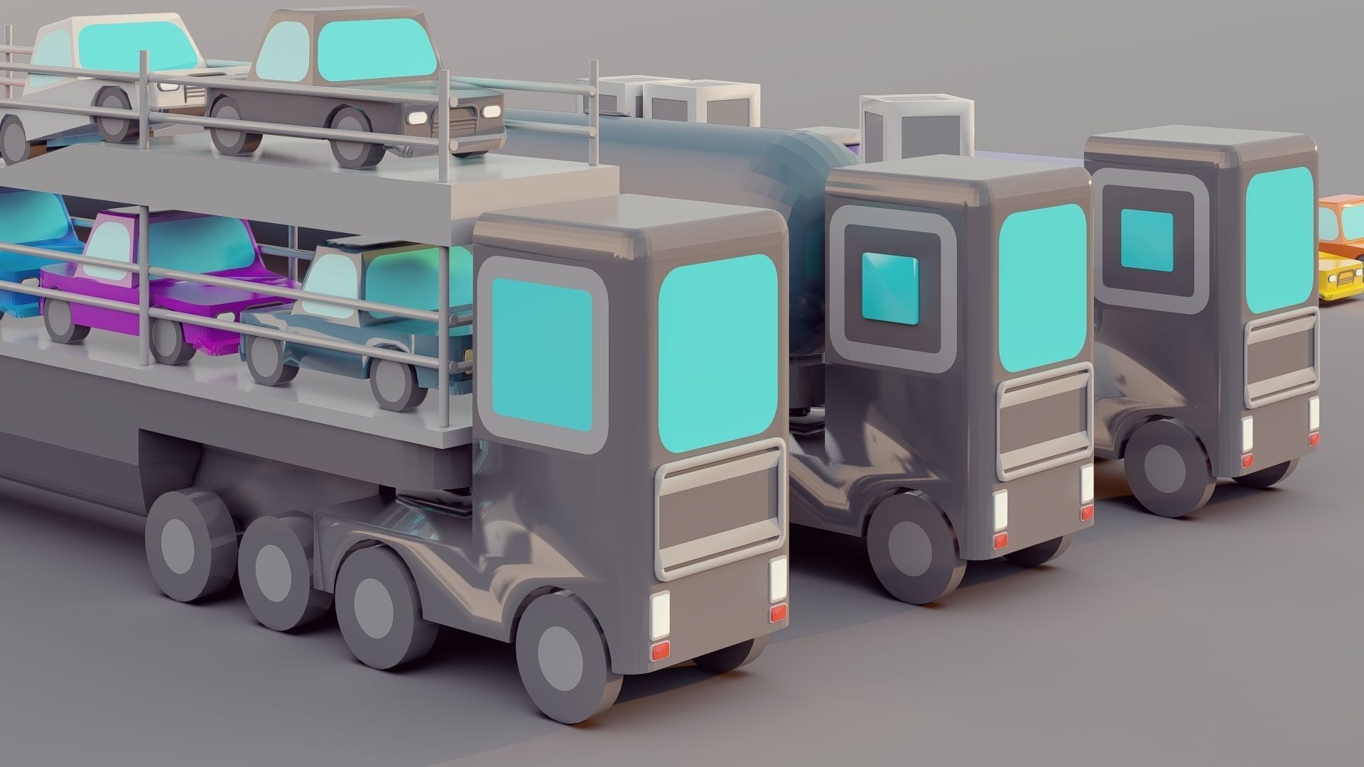 Lowpoly Vehicles 3D model_17