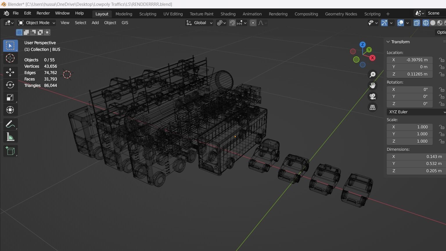 Lowpoly Vehicles 3D model_1