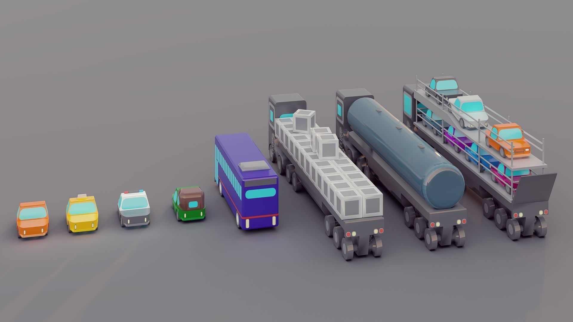Lowpoly Vehicles 3D model_16