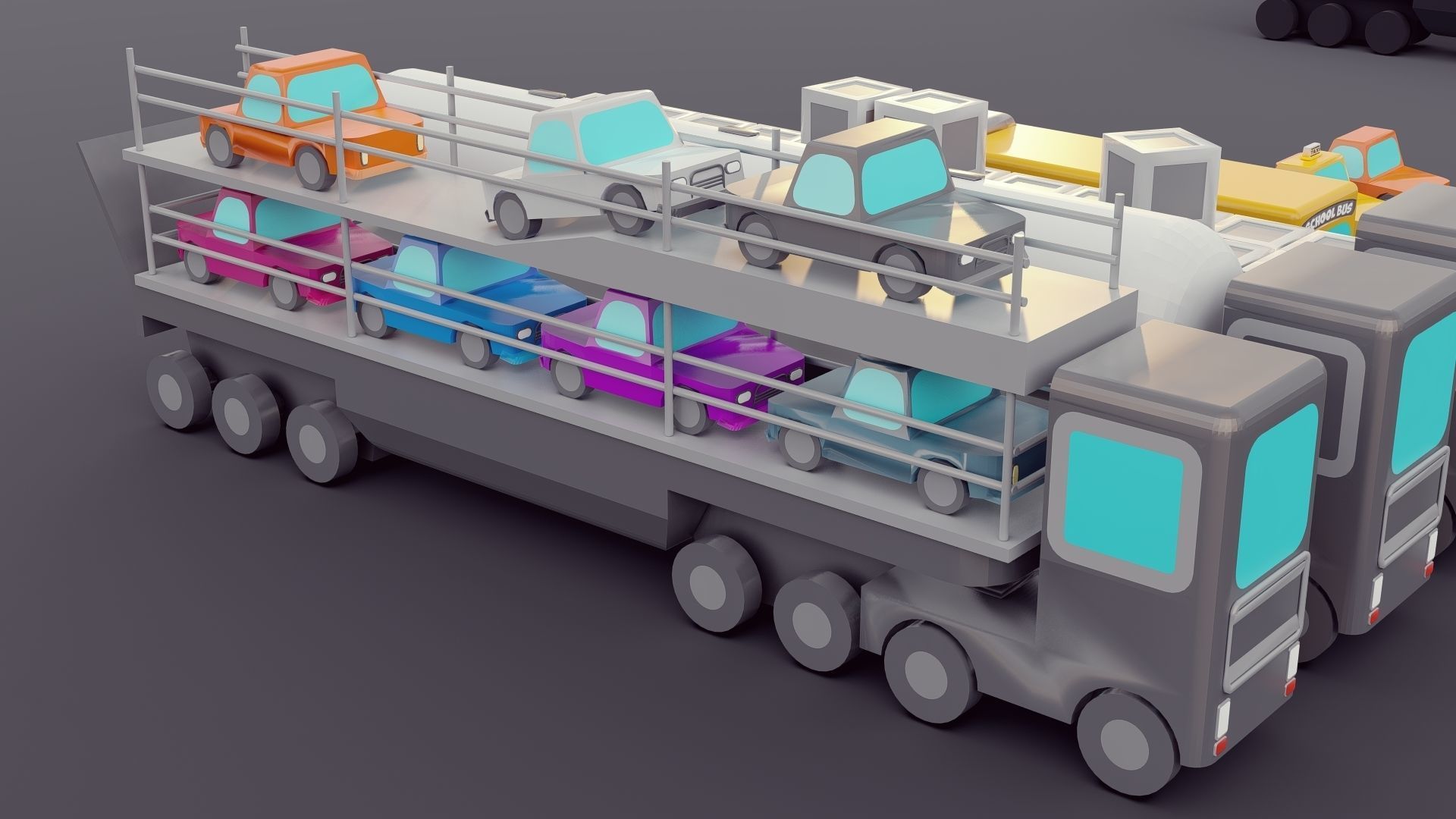 Lowpoly Vehicles 3D model_9