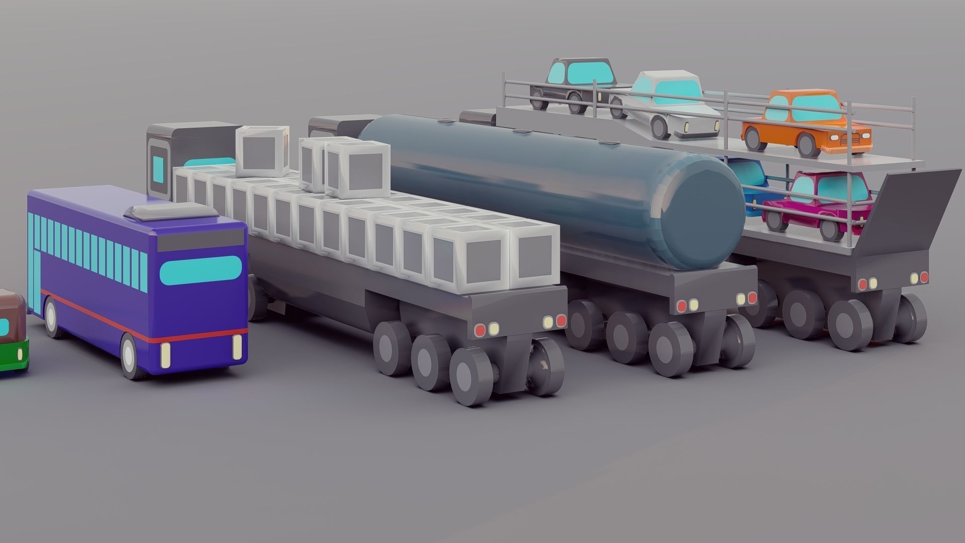 Lowpoly Vehicles 3D model_22