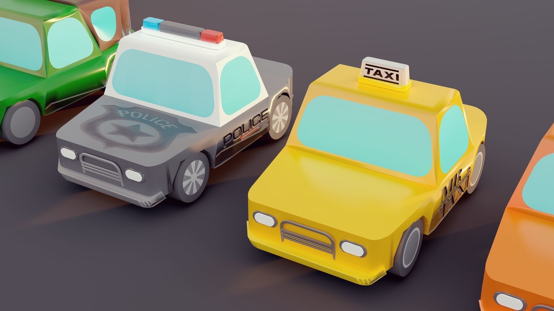 Lowpoly Vehicles 3D model_5