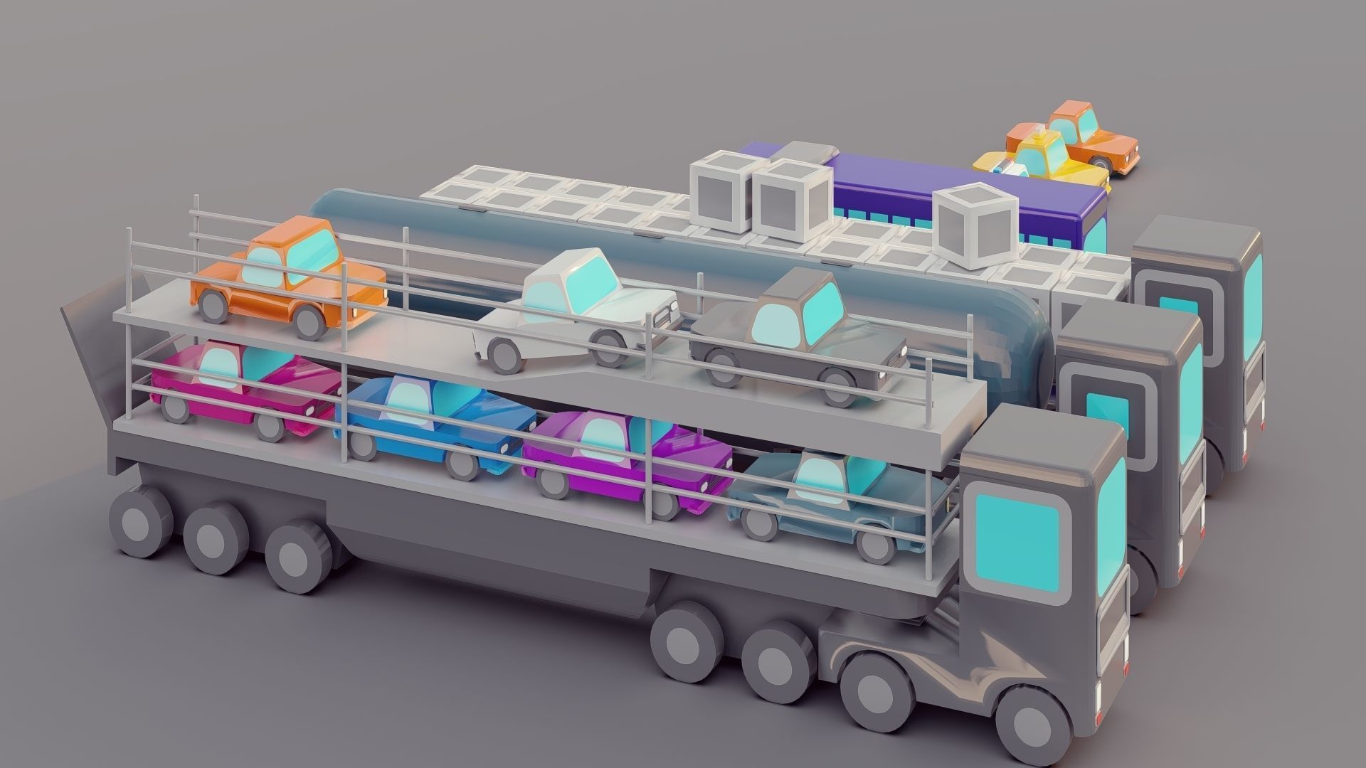 Lowpoly Vehicles 3D model_15