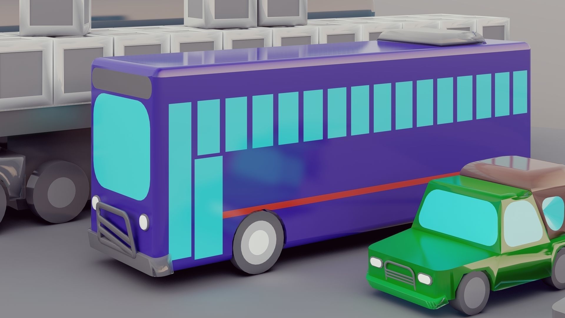 Lowpoly Vehicles 3D model_21