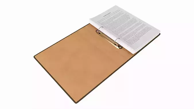 Office document binder mockup 02 open 3D model