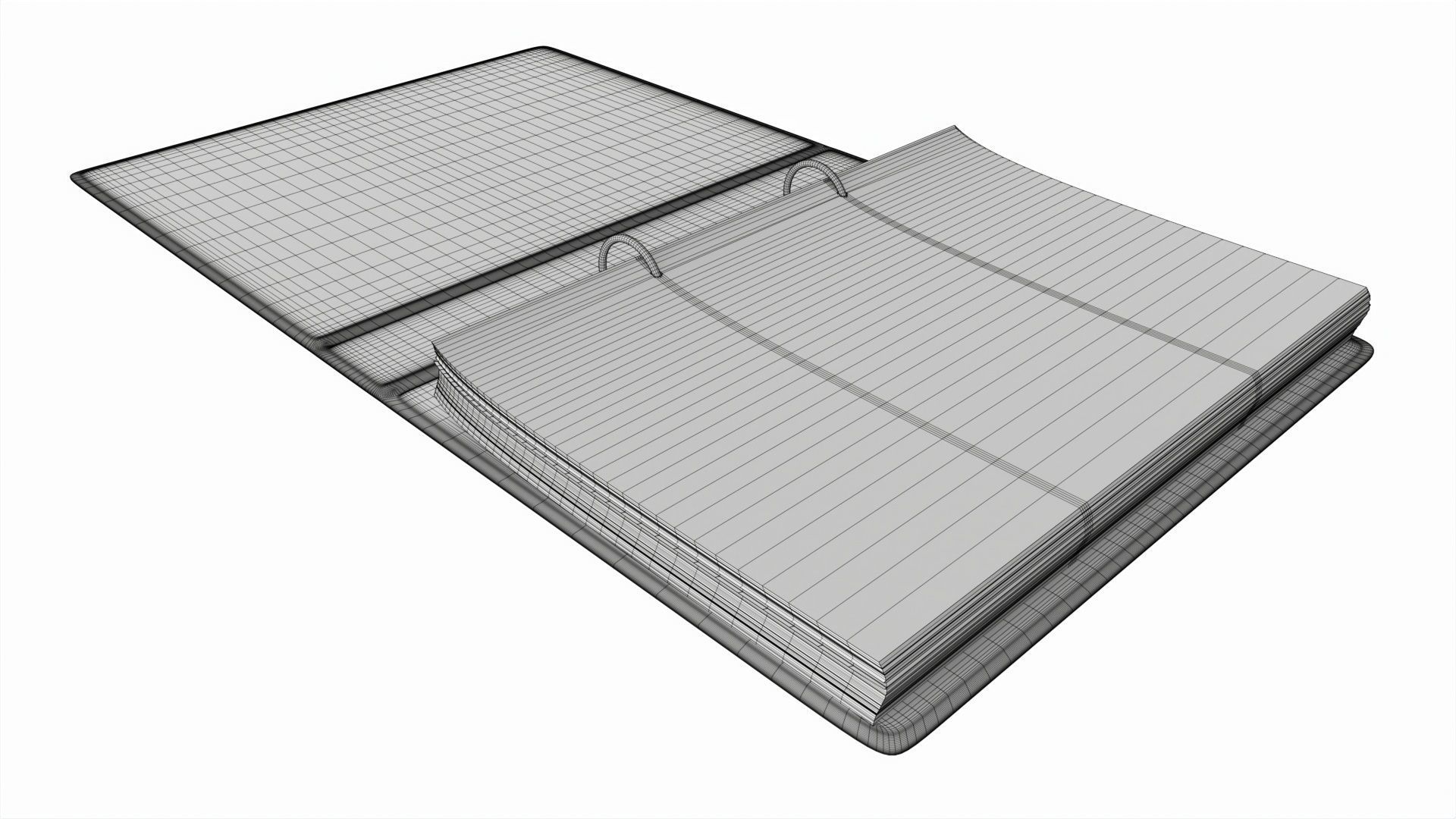 Office document binder mockup 02 open 3D model_6