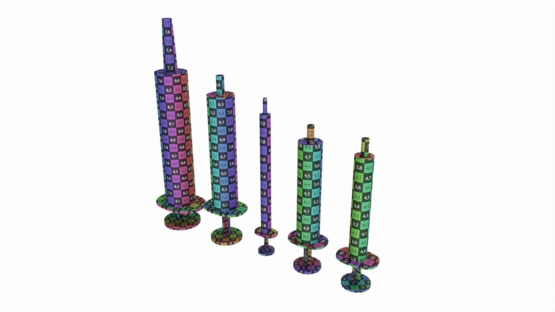 Plastic Syringes 1ml  3ml  5ml  10ml  20ml 3D model_8