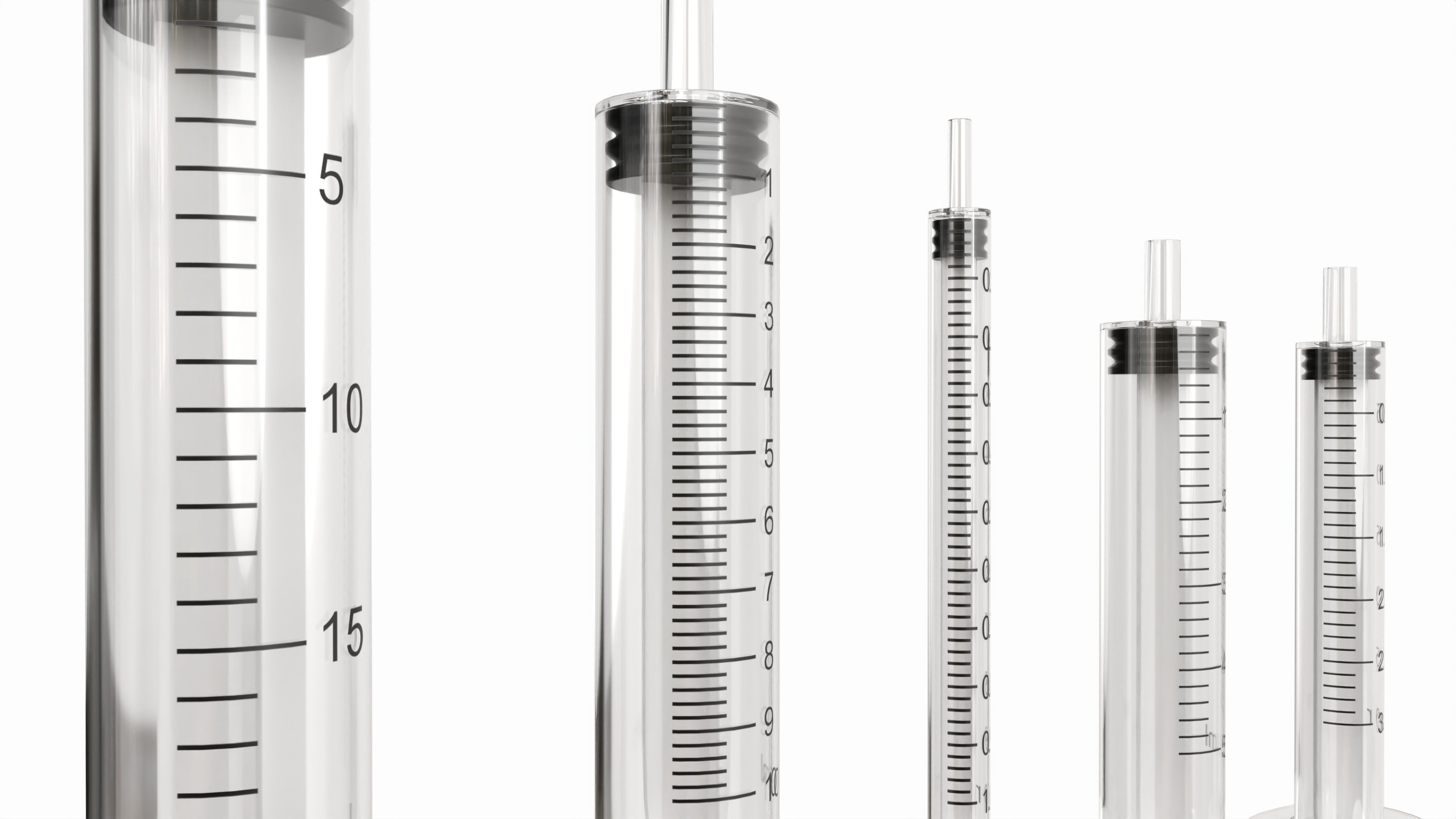 Plastic Syringes 1ml  3ml  5ml  10ml  20ml 3D model_5