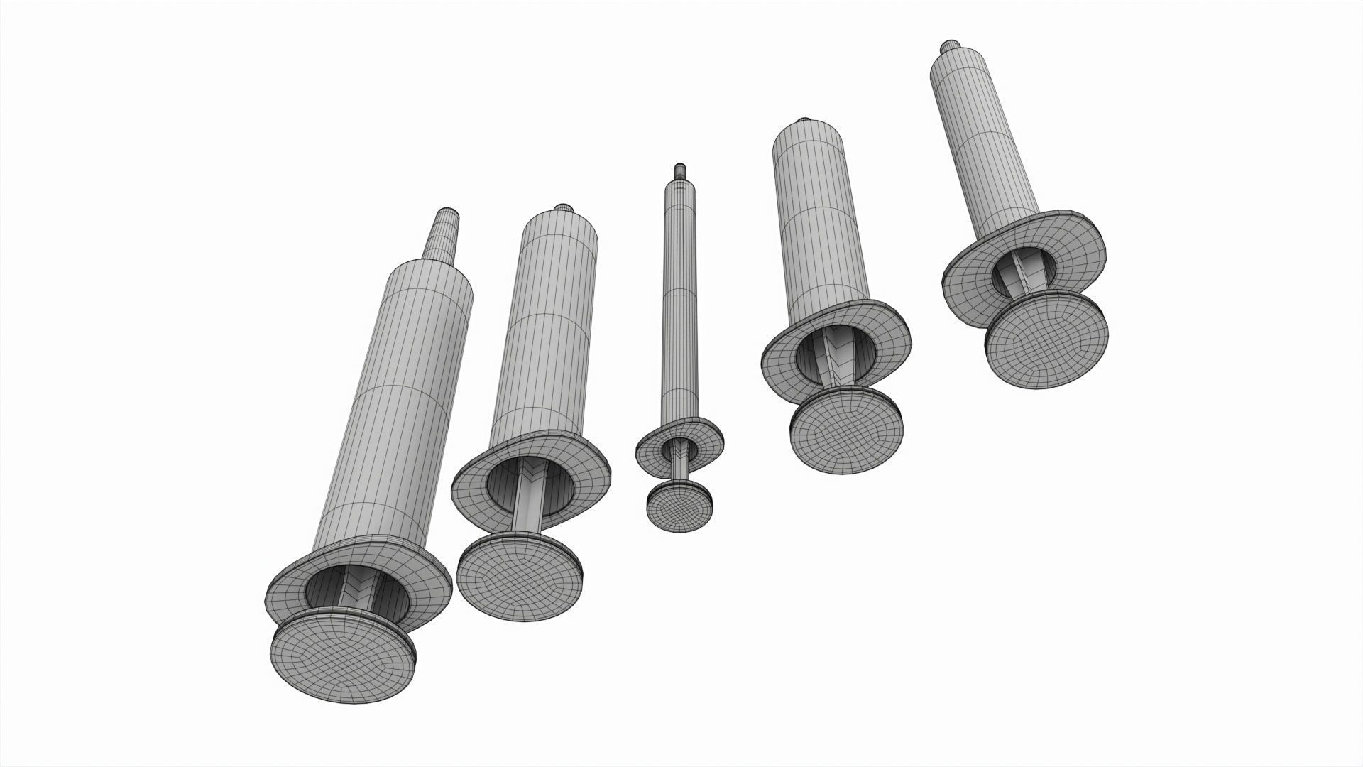 Plastic Syringes 1ml  3ml  5ml  10ml  20ml 3D model_7