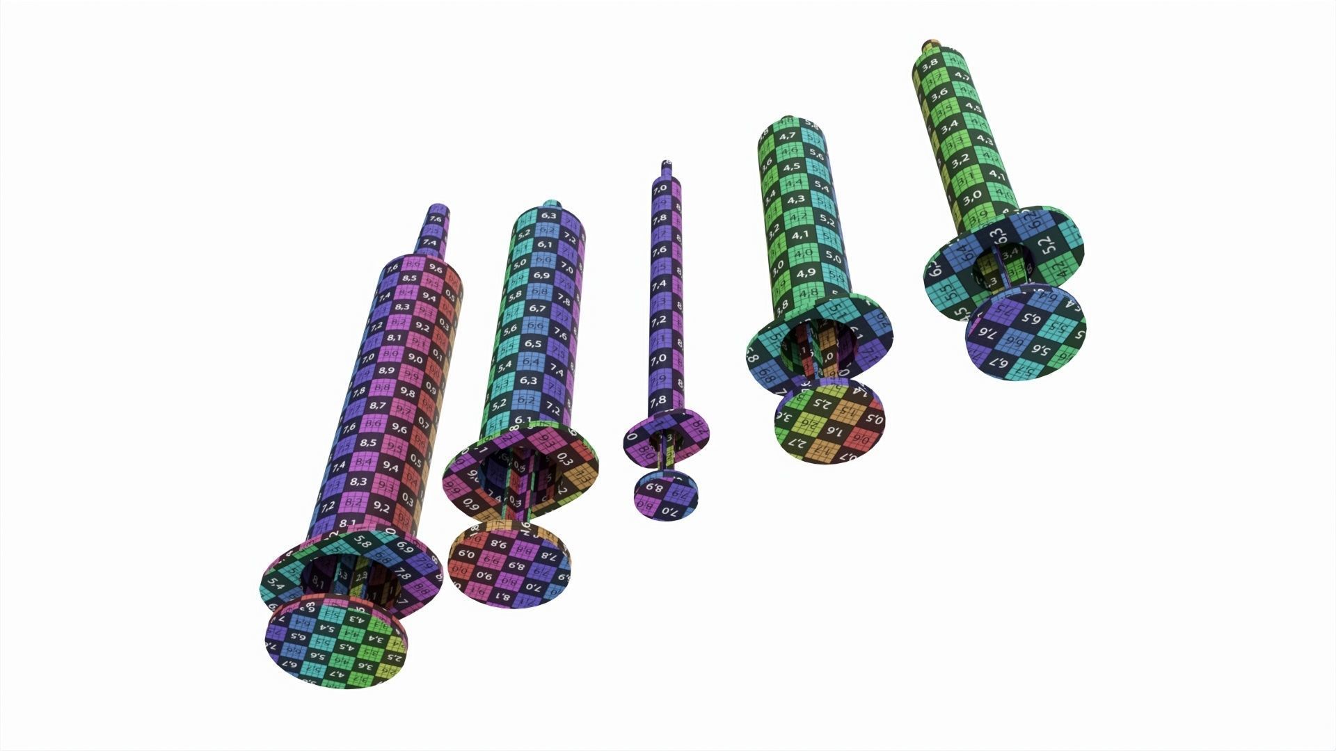 Plastic Syringes 1ml  3ml  5ml  10ml  20ml 3D model_9