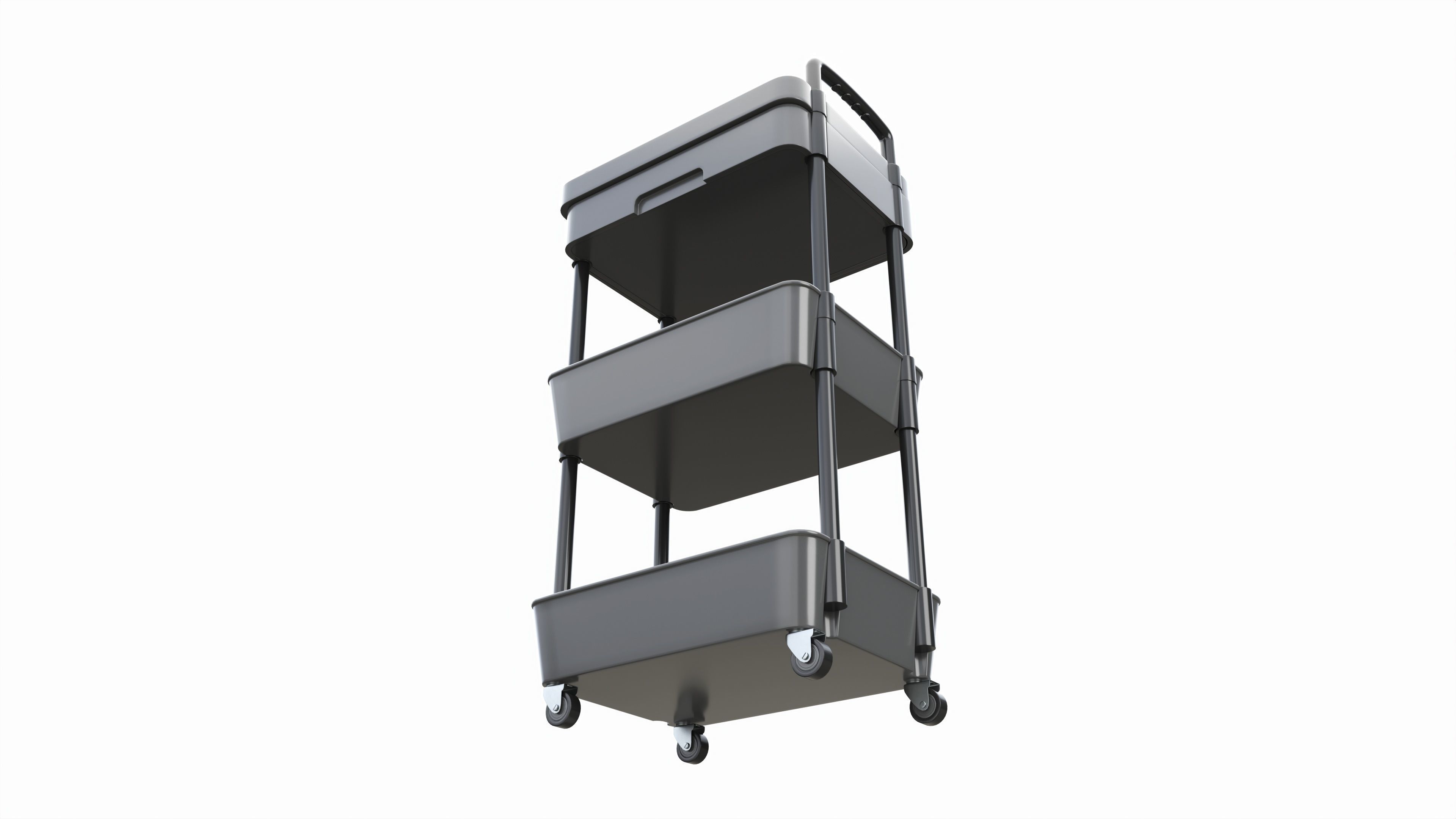 Rolling Utility Cart with Drawer 3-Tier 3D model_3