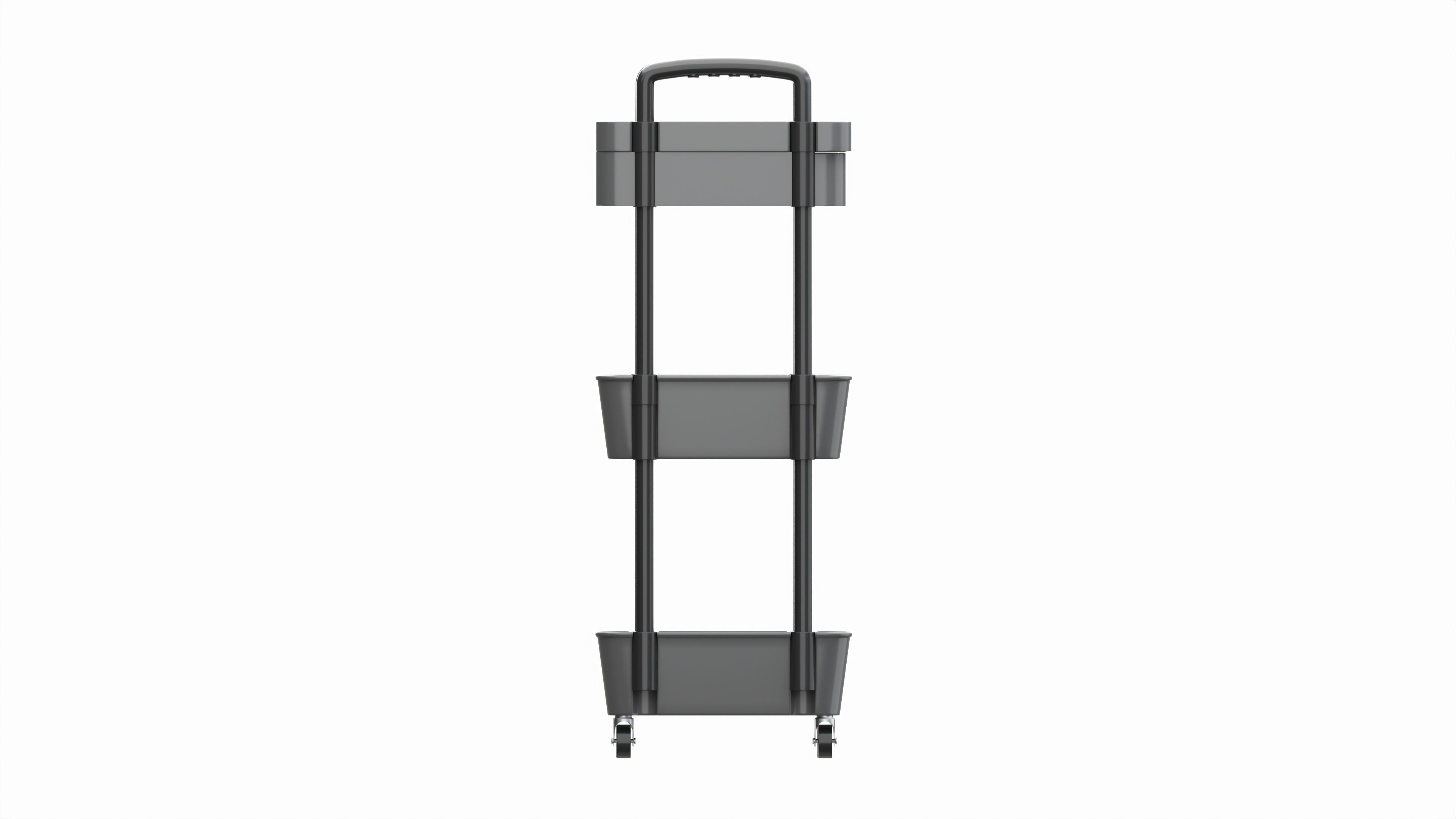 Rolling Utility Cart with Drawer 3-Tier 3D model_4