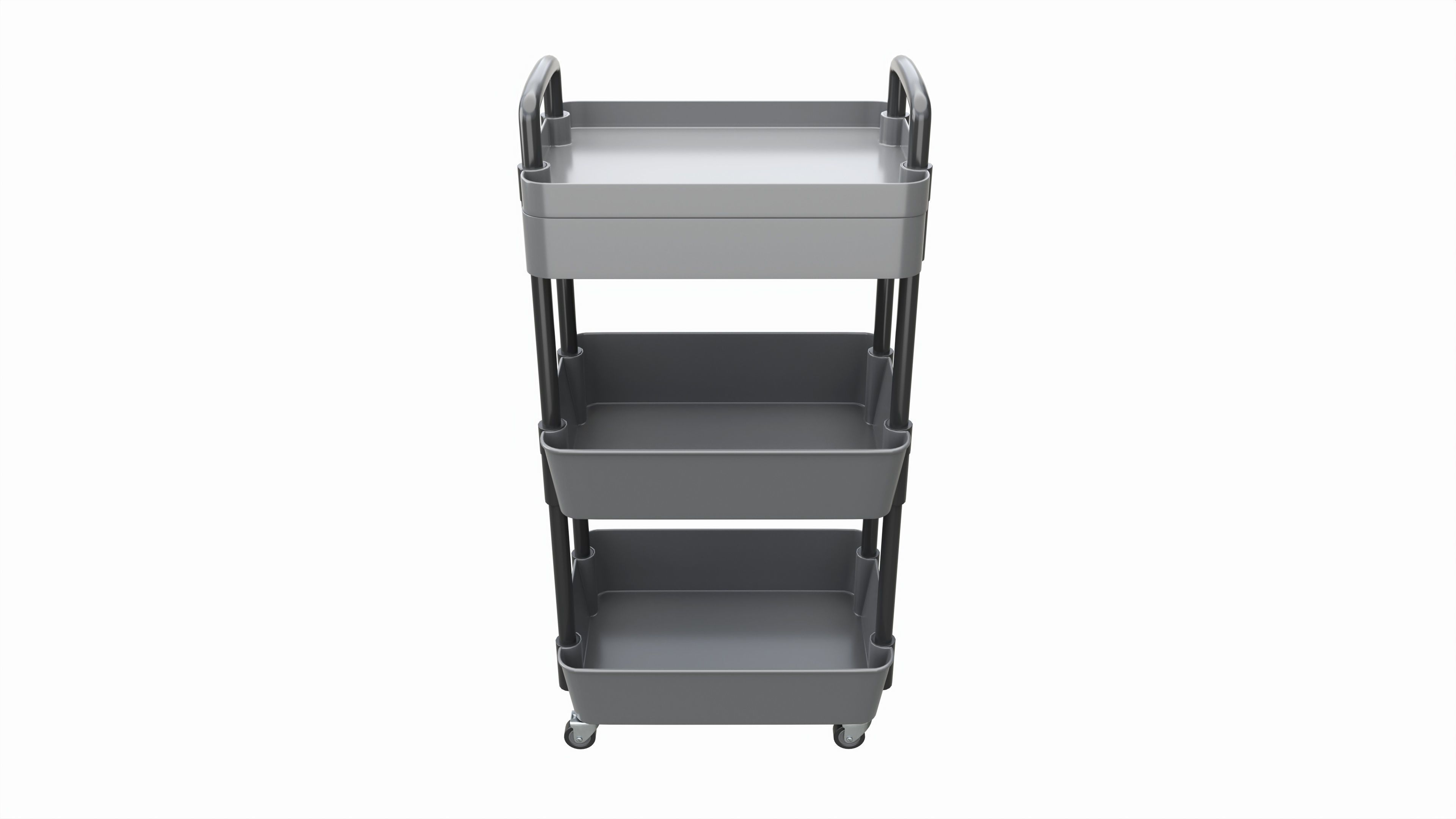 Rolling Utility Cart with Drawer 3-Tier 3D model_2
