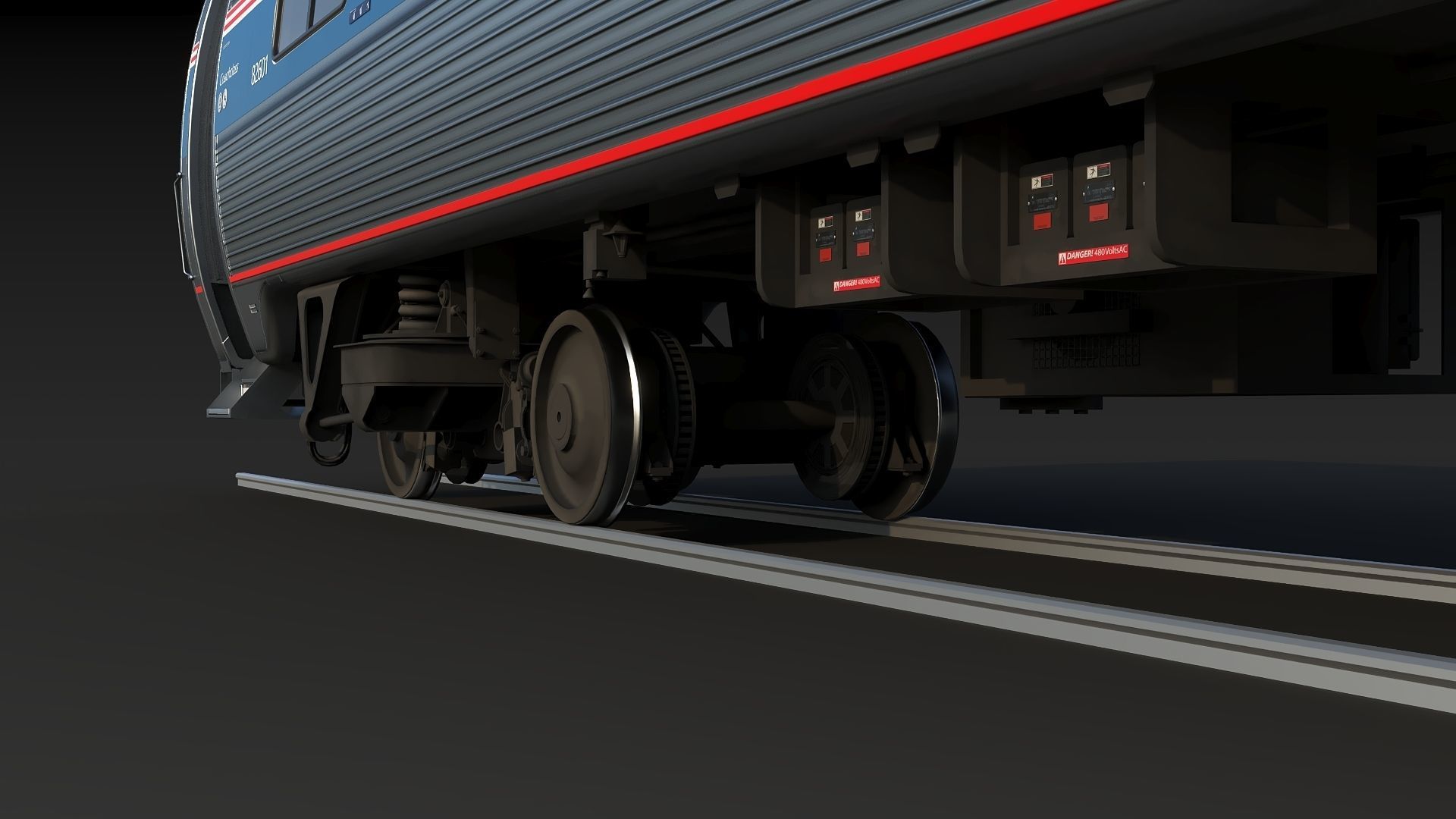 Amtrak Amfleet I Cafe Car  Low-poly 3D model_33