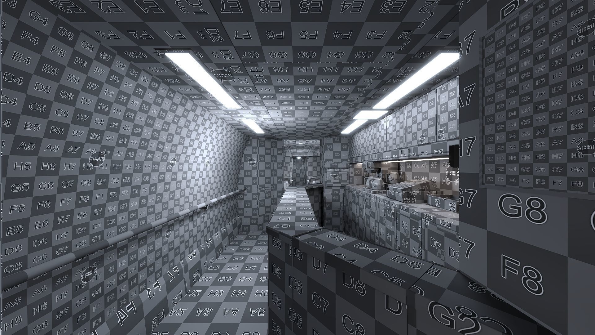 Amtrak Amfleet I Cafe Car  Low-poly 3D model_45