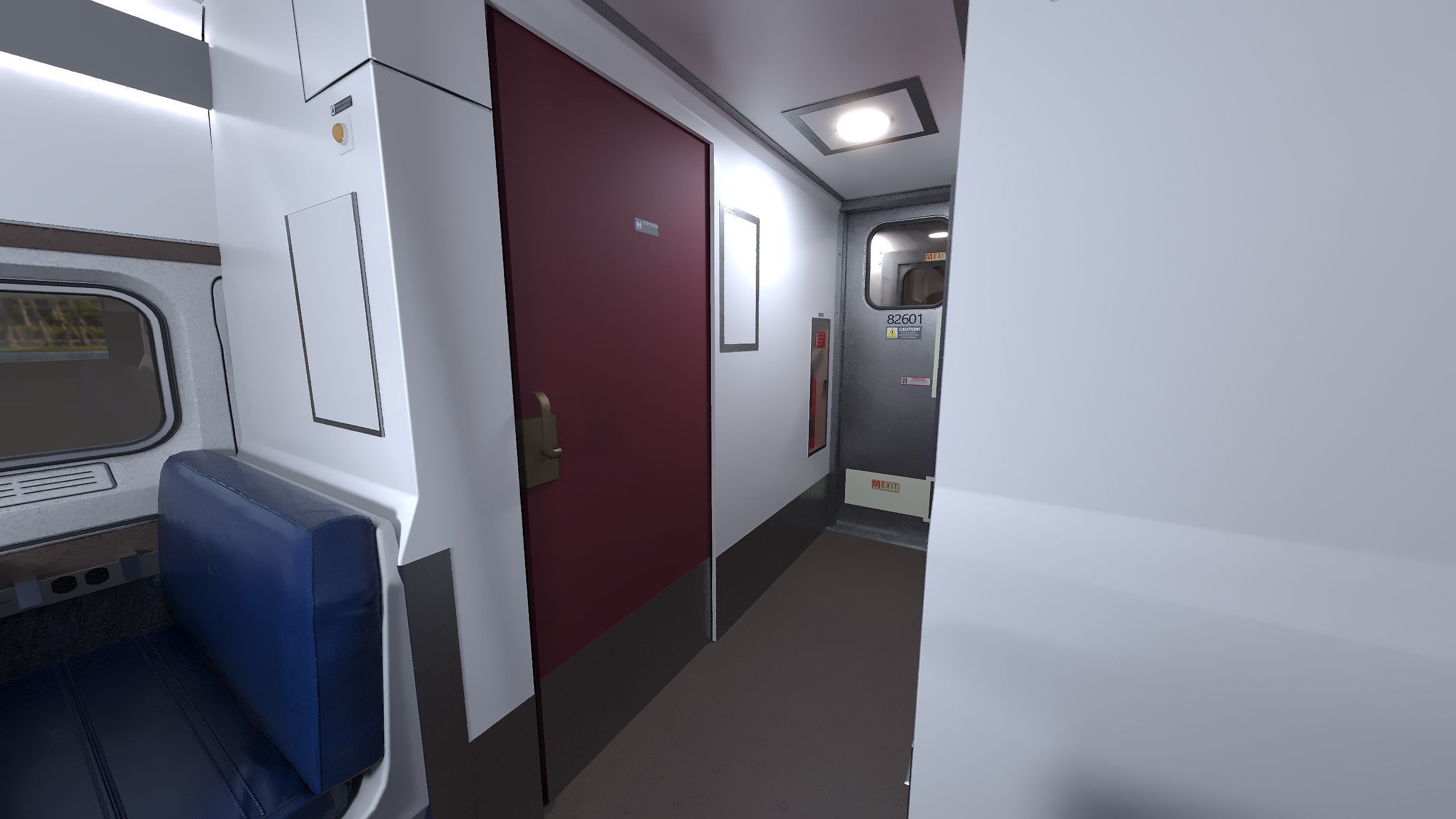 Amtrak Amfleet I Cafe Car  Low-poly 3D model_25