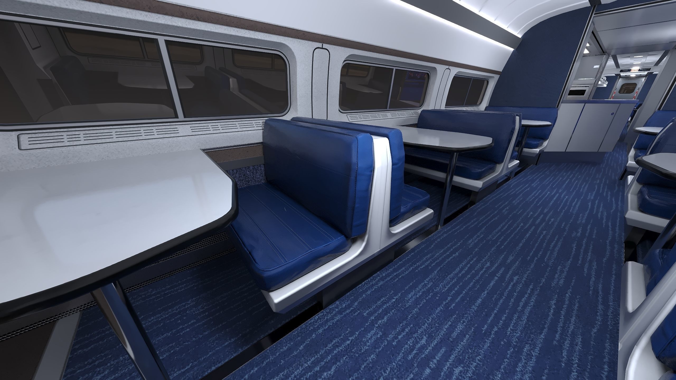 Amtrak Amfleet I Cafe Car  Low-poly 3D model_24
