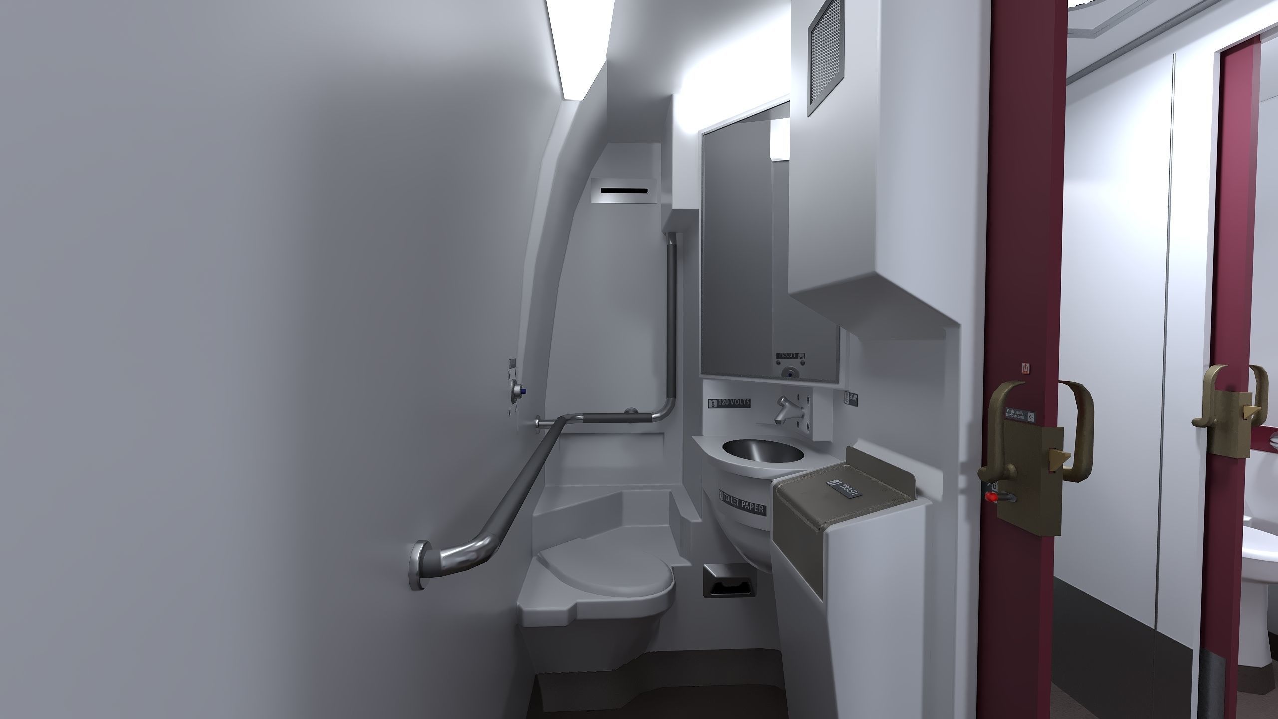 Amtrak Amfleet I Cafe Car  Low-poly 3D model_26